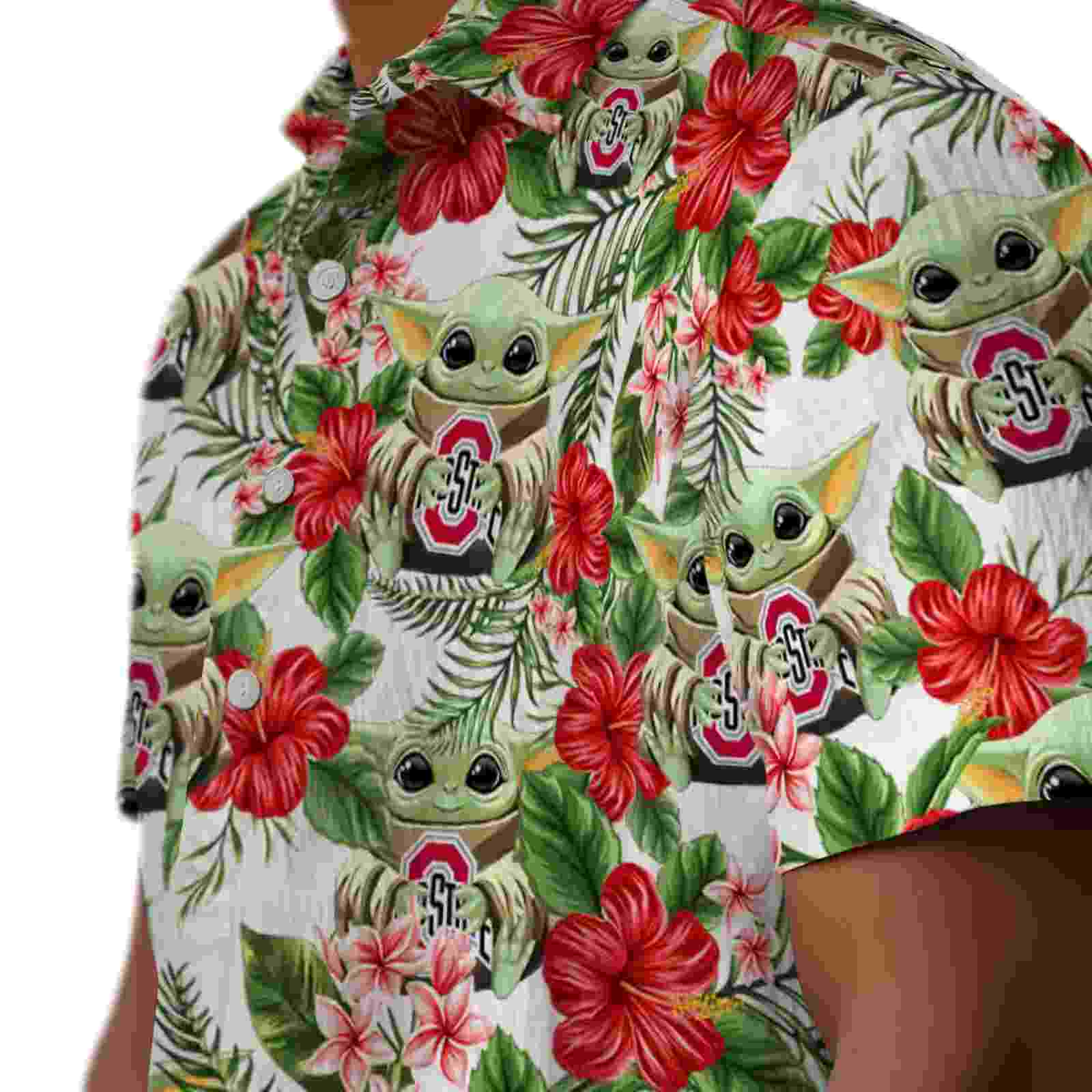 ohio state buckeyes tropical yoda green hawaiian shirt trendy