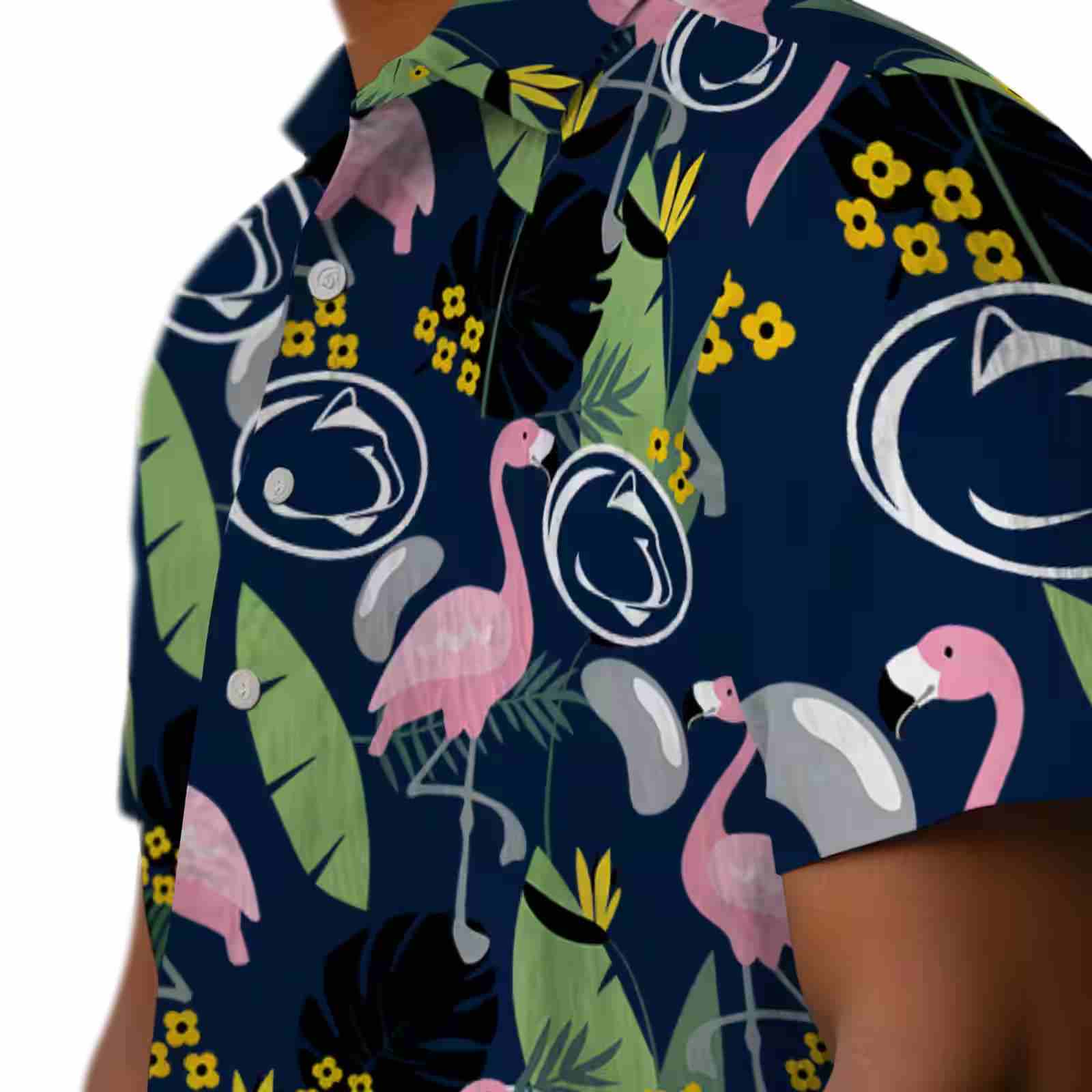 penn state nittany lions flamingo leaves blue hawaiian shirt trendy