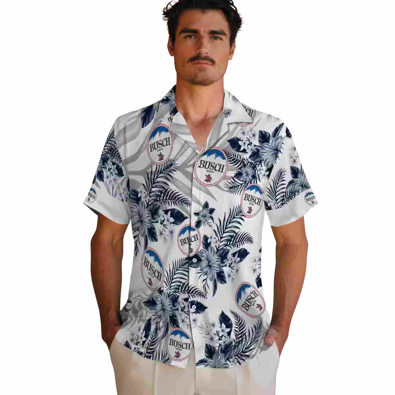 penn state nittany lions hibiscus palm leaves blue white hawaiian shirt fashion forward