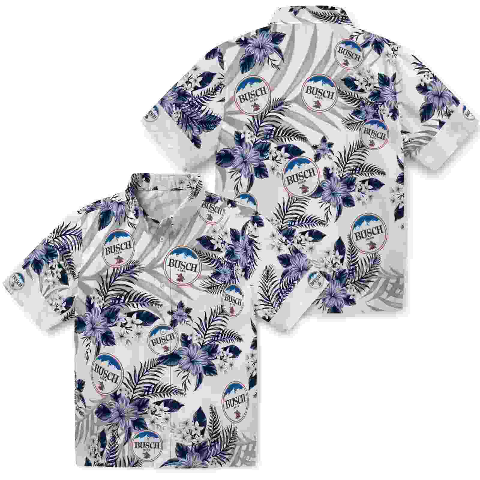 penn state nittany lions hibiscus palm leaves blue white hawaiian shirt high quality