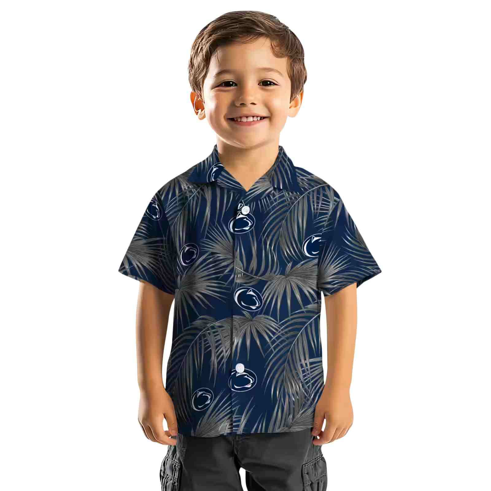 penn state nittany lions leafy palms blue hawaiian shirt top rated