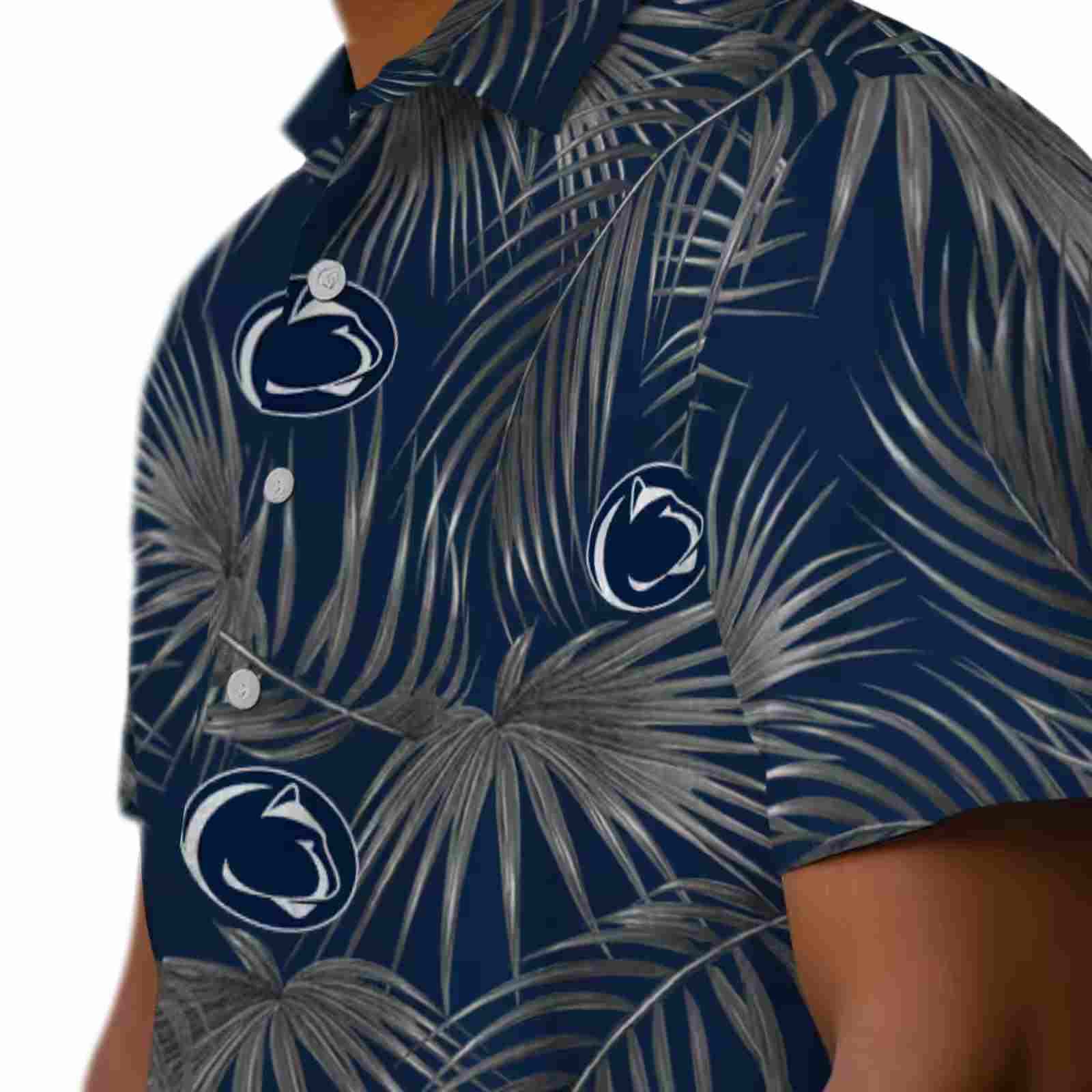 penn state nittany lions leafy palms blue hawaiian shirt trendy