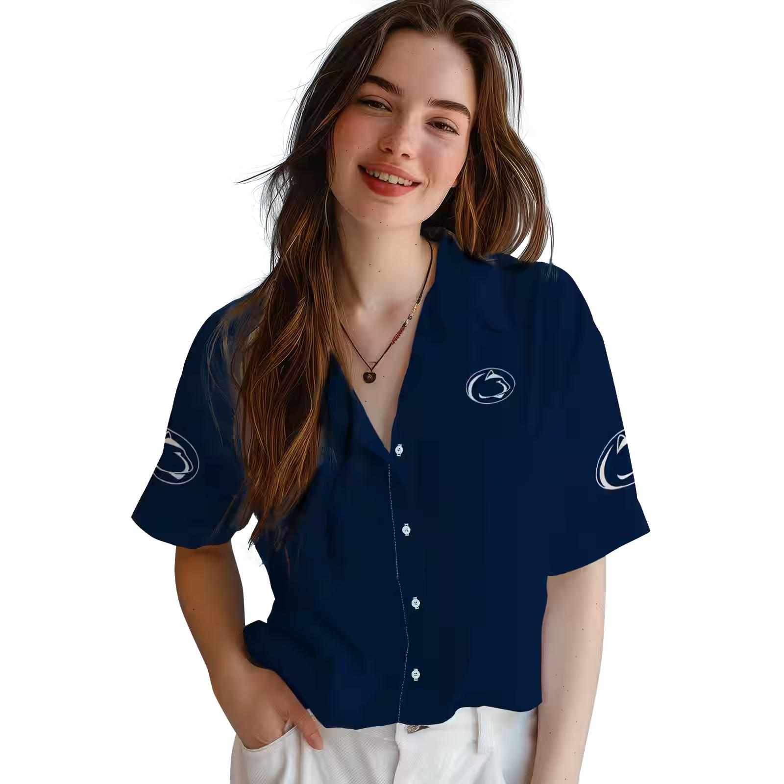 penn state nittany lions stuart minion blue hawaiian shirt latest model