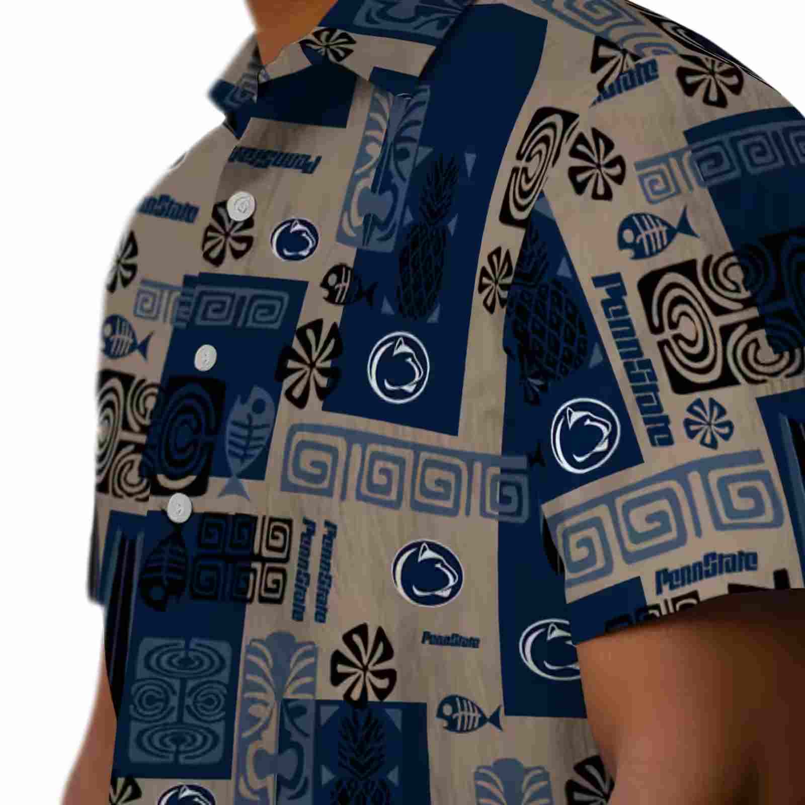 penn state nittany lions tribal symbols blue hawaiian shirt trendy