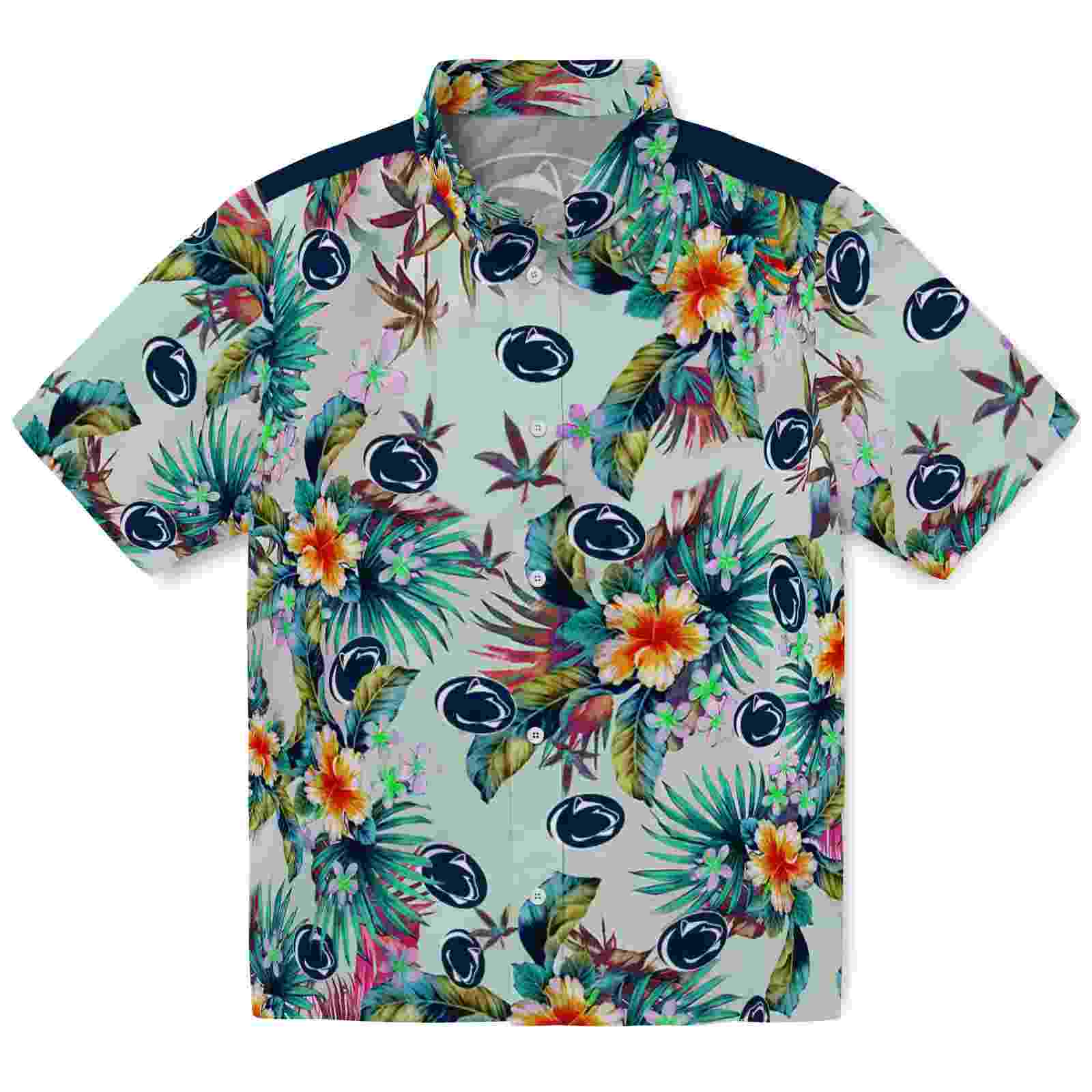 Penn State Nittany Lions Tropical Foliage Green Hawaiian Shirt