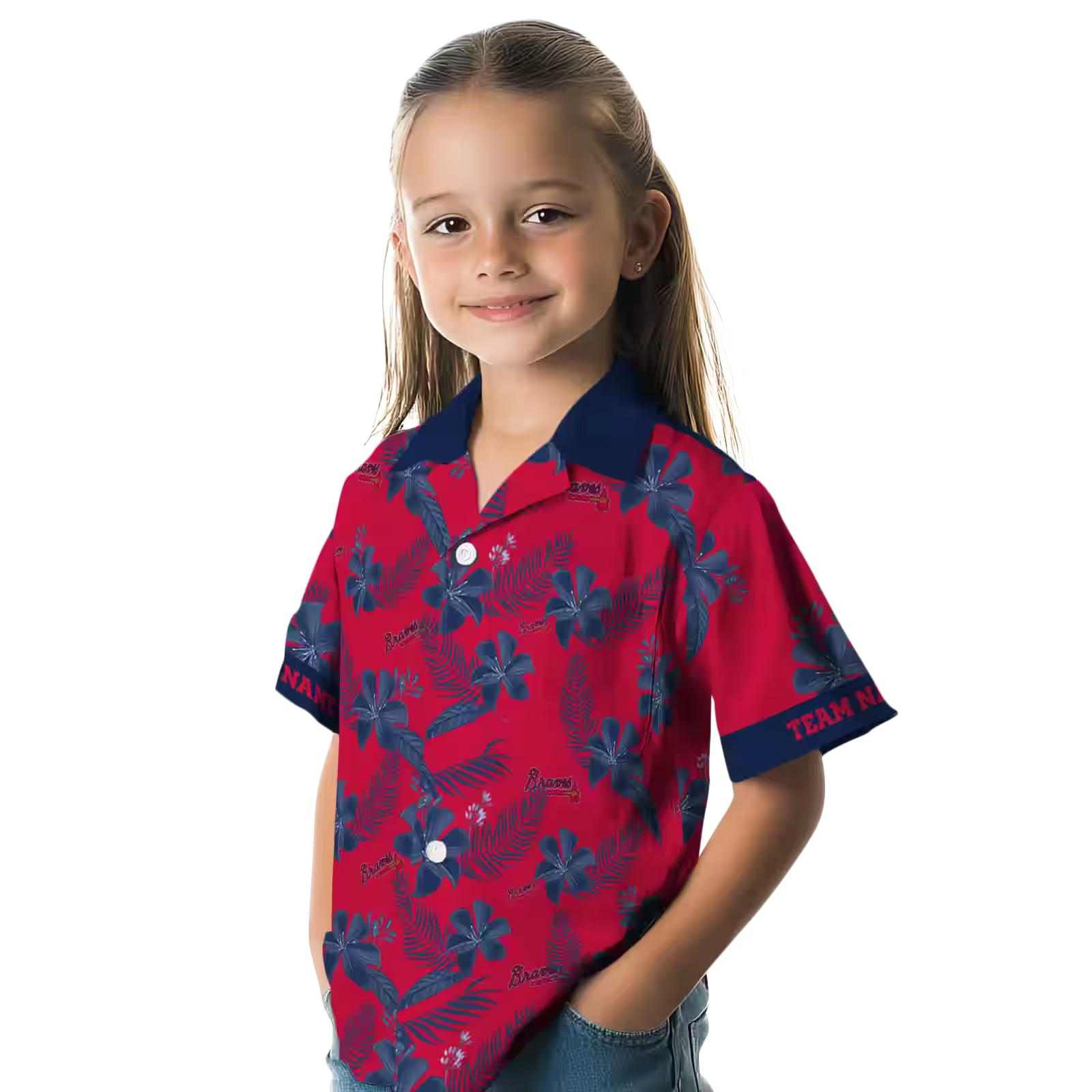 personalized atlanta braves botanical print red hawaiian shirt premium grade