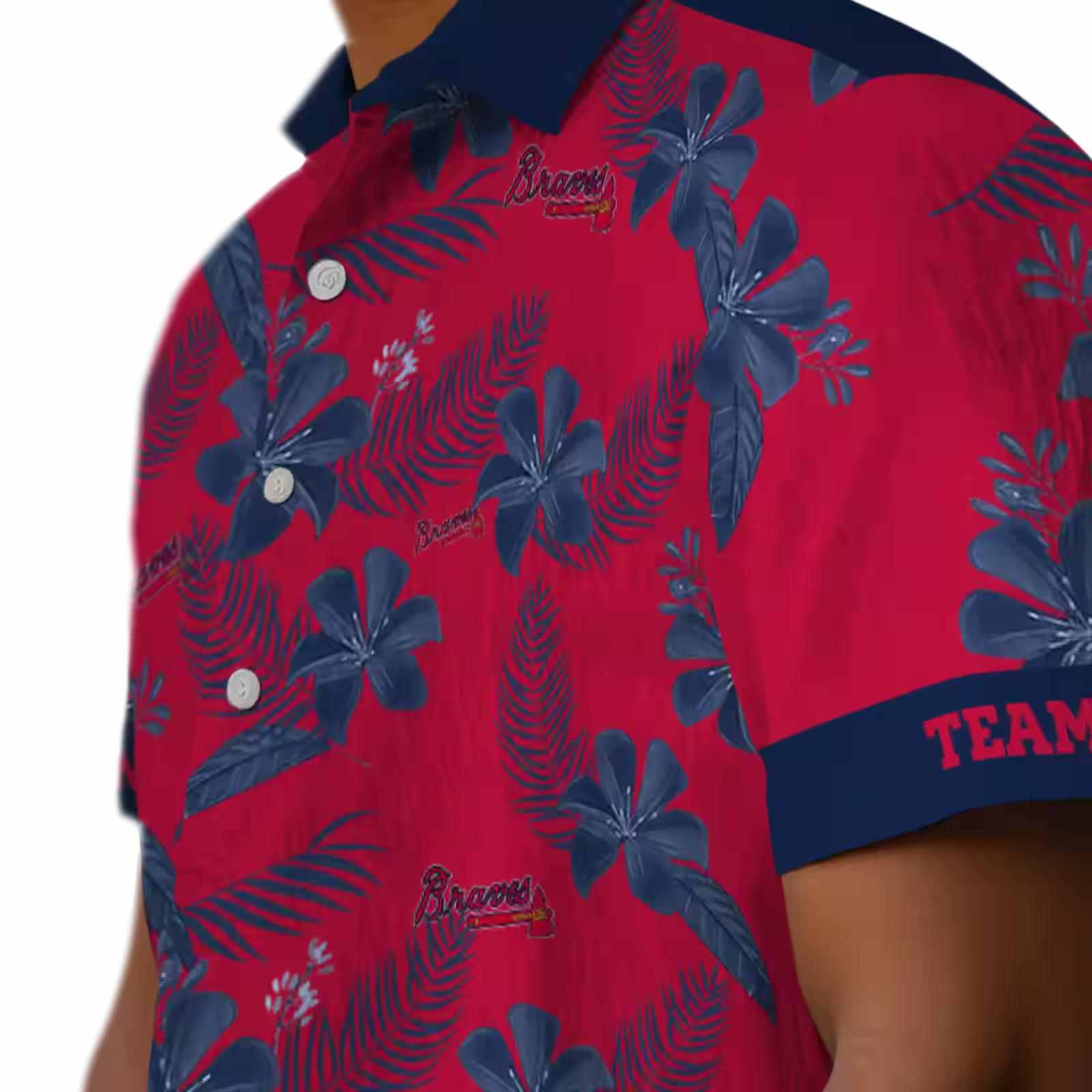 personalized atlanta braves botanical print red hawaiian shirt trendy