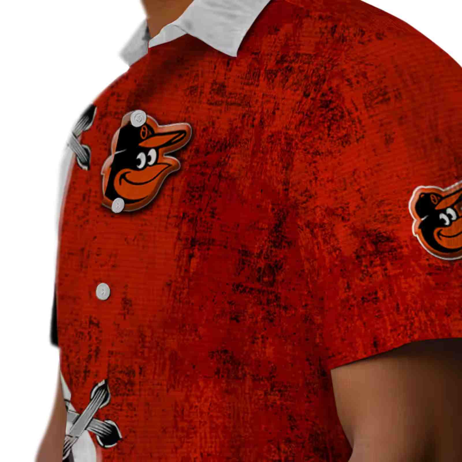 personalized baltimore orioles edgy streaks orange white hawaiian shirt trendy