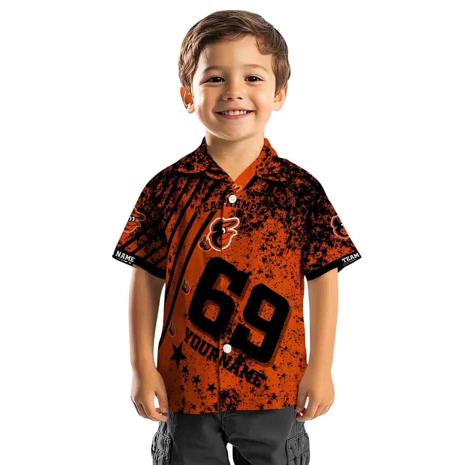 personalized baltimore orioles star stripes orange hawaiian shirt top rated