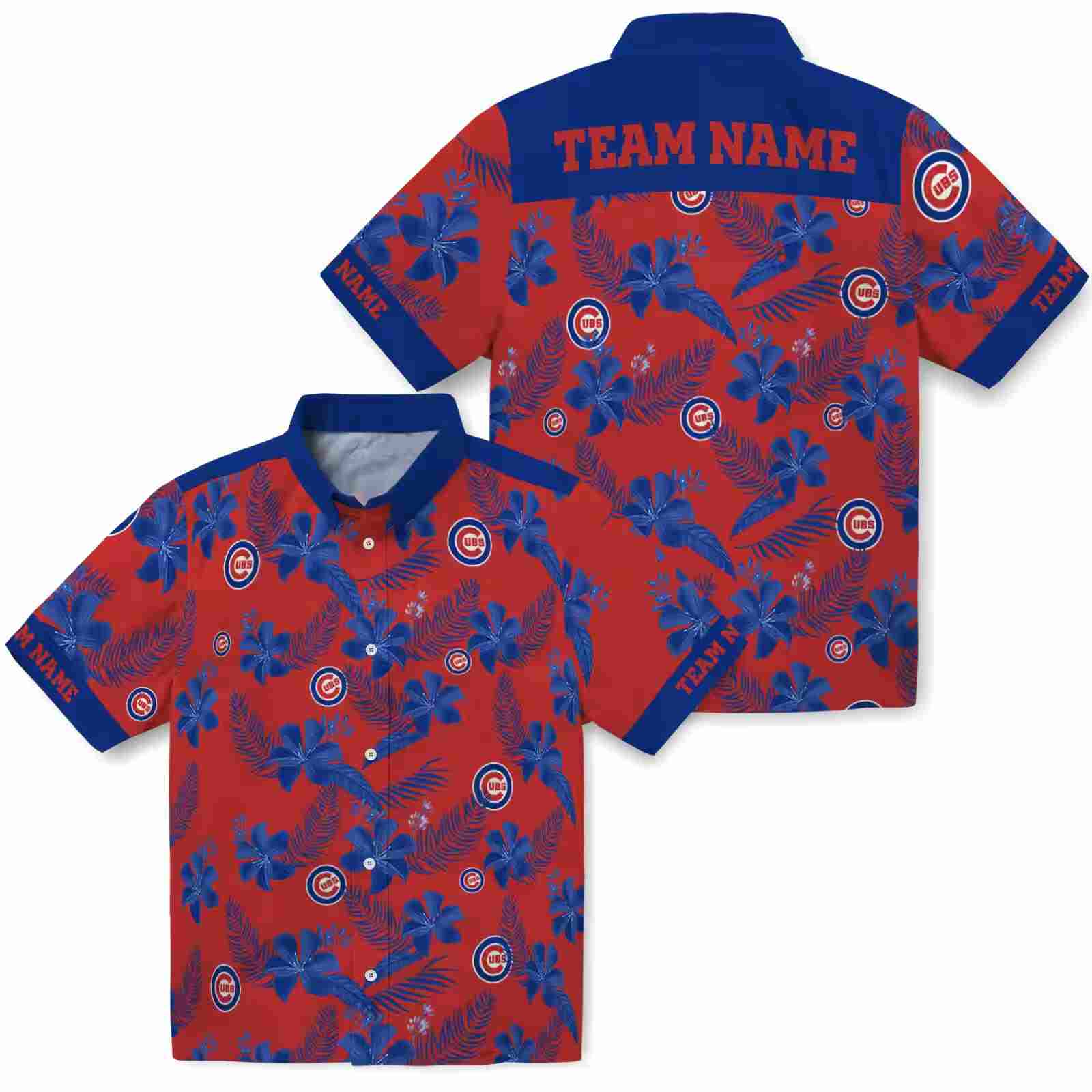 personalized chicago cubs botanical print red hawaiian shirt high quality