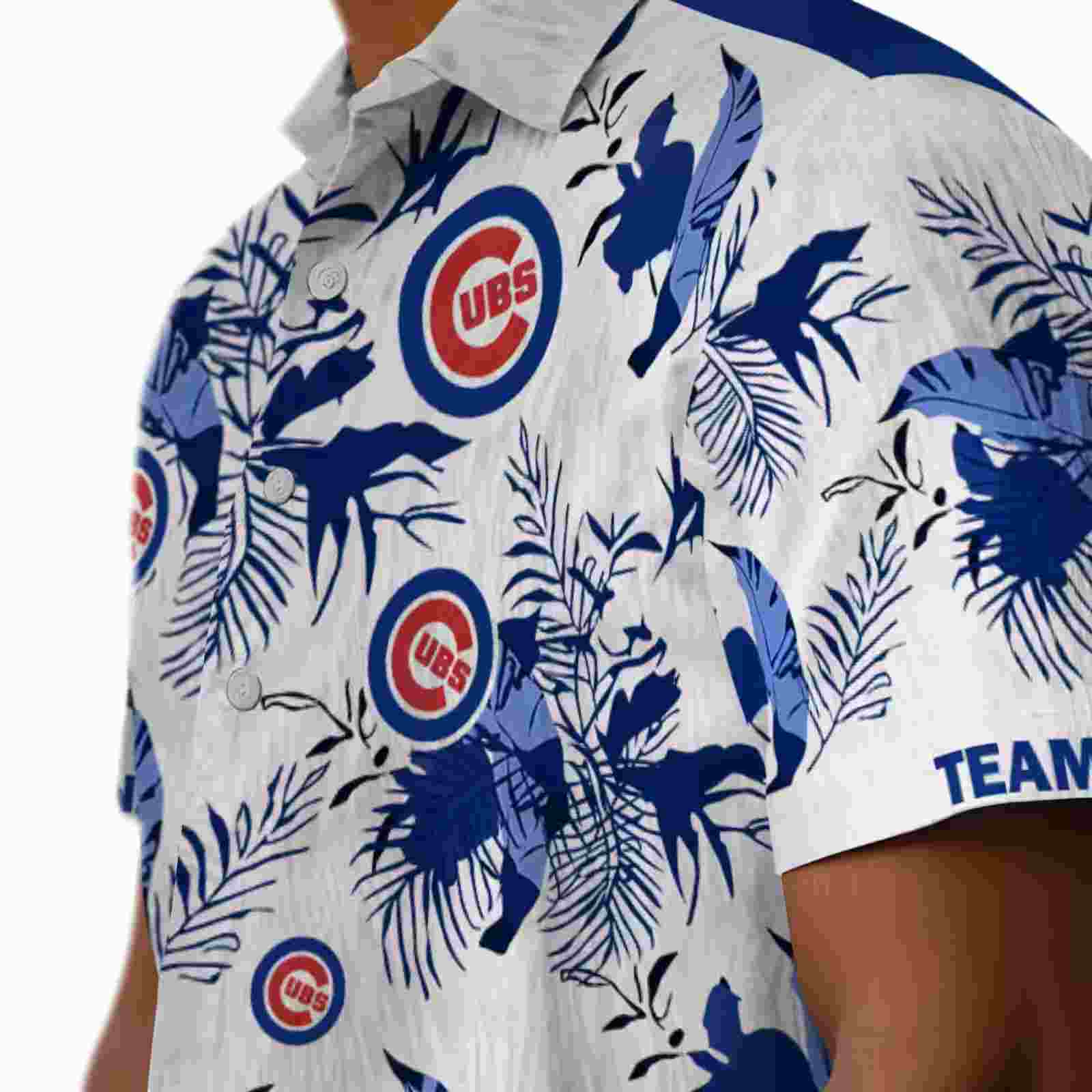 personalized chicago cubs botanical theme blue white hawaiian shirt trendy