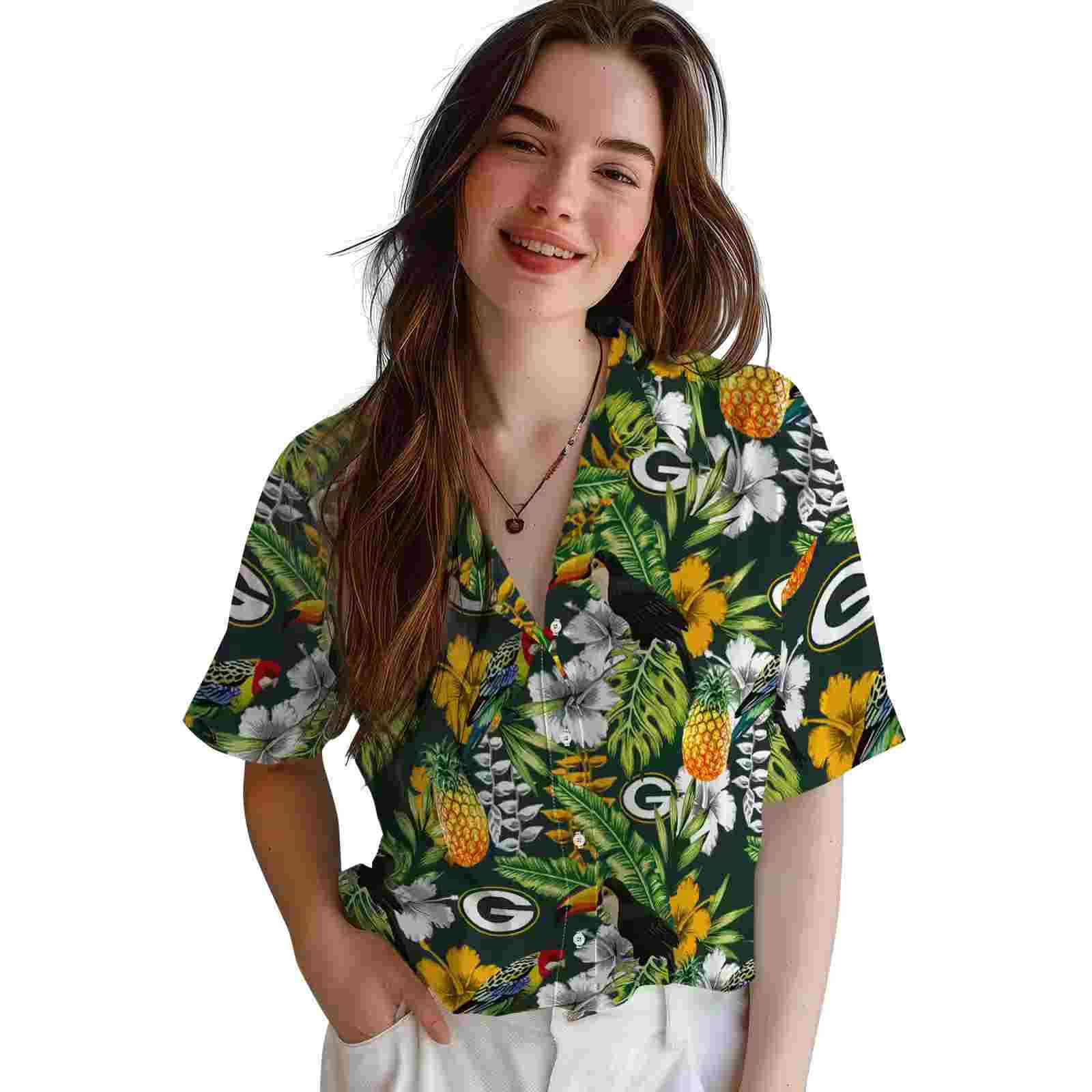 personalized green bay packers tropical toucan green hawaiian shirt latest model