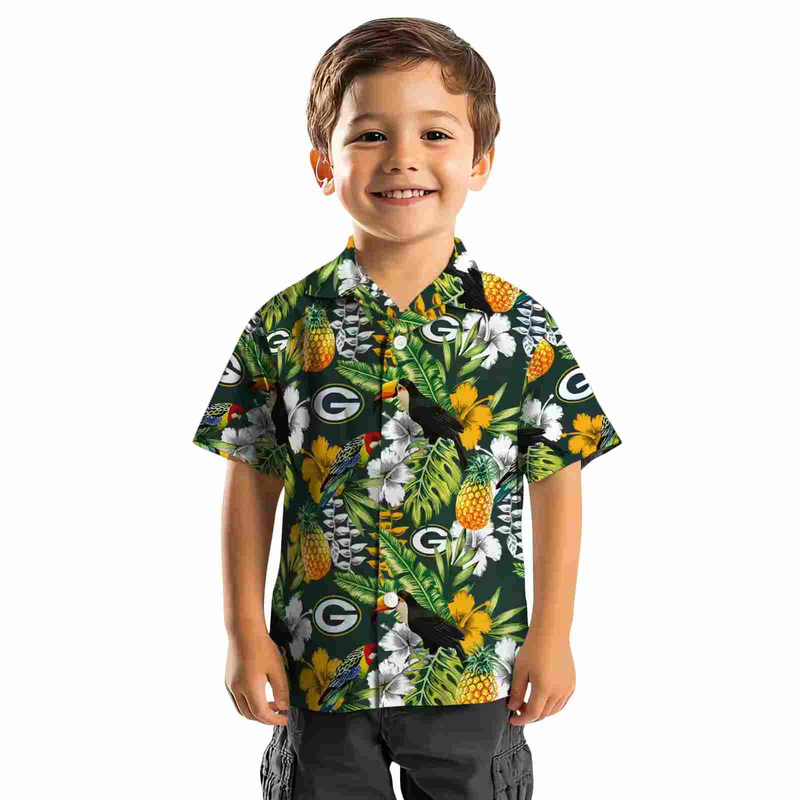 personalized green bay packers tropical toucan green hawaiian shirt top rated