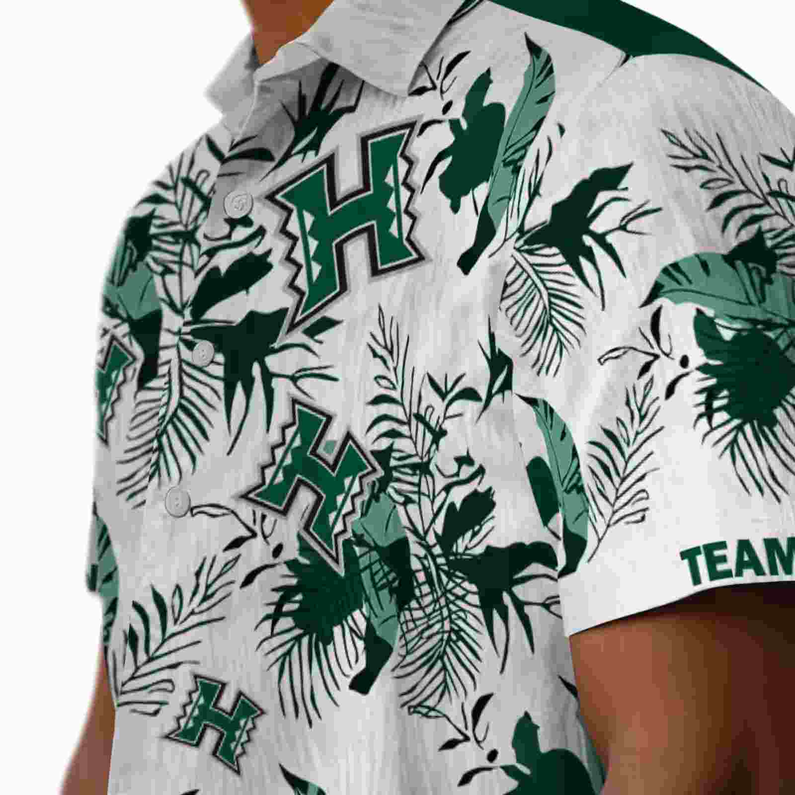 personalized hawaii rainbow warriors botanical theme green white hawaiian shirt trendy