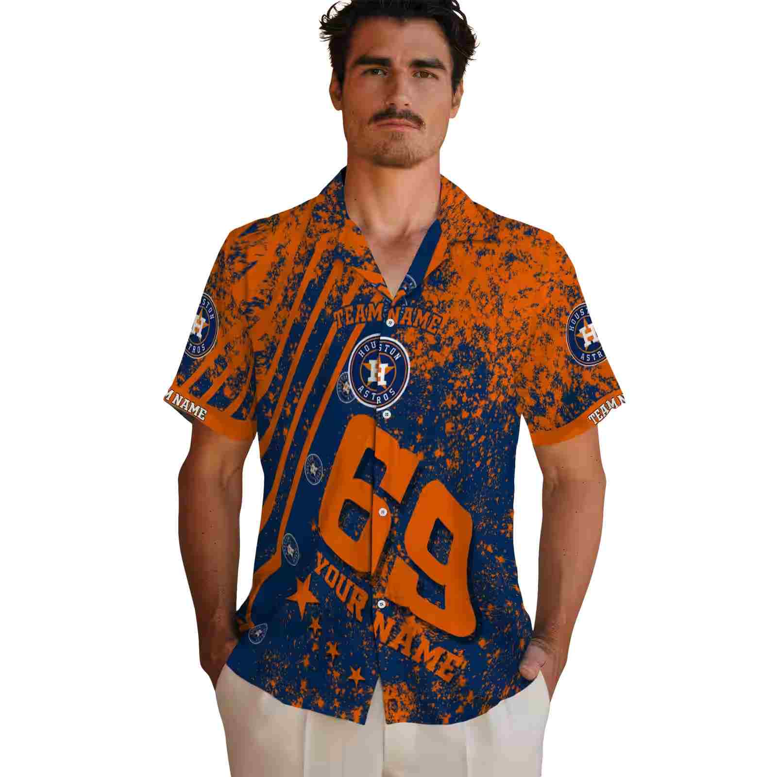 personalized houston astros star stripes blue hawaiian shirt fashion forward