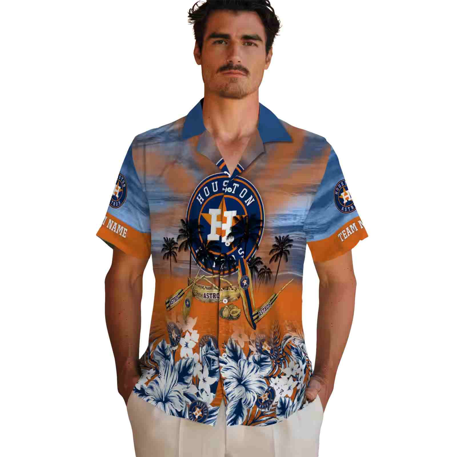 personalized houston astros tropical canoe blue hawaiian shirt fashion forward