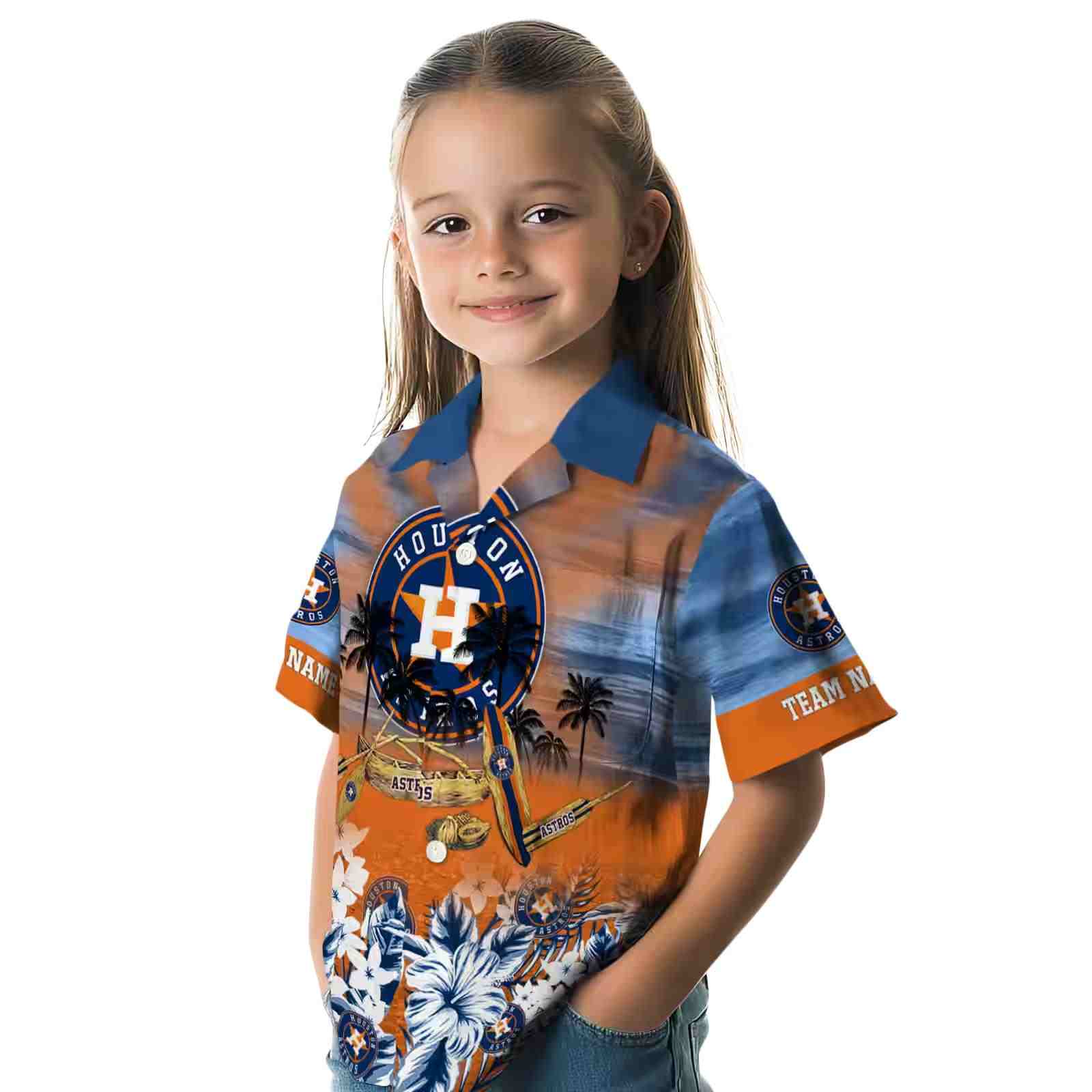 personalized houston astros tropical canoe blue hawaiian shirt premium grade