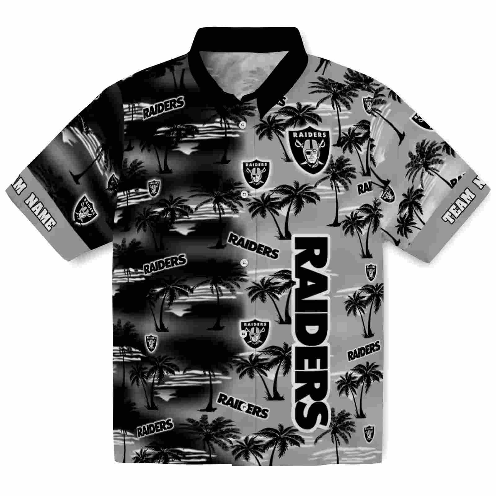 Personalized Las Vegas Raiders Palm Silhouettes Black Hawaiian Shirt