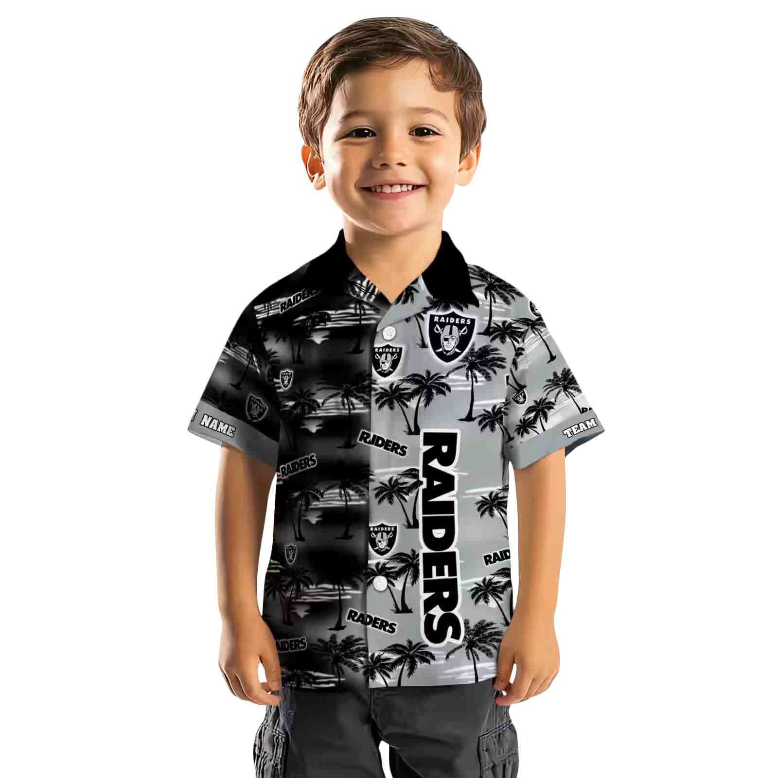 personalized las vegas raiders palm silhouettes black hawaiian shirt top rated