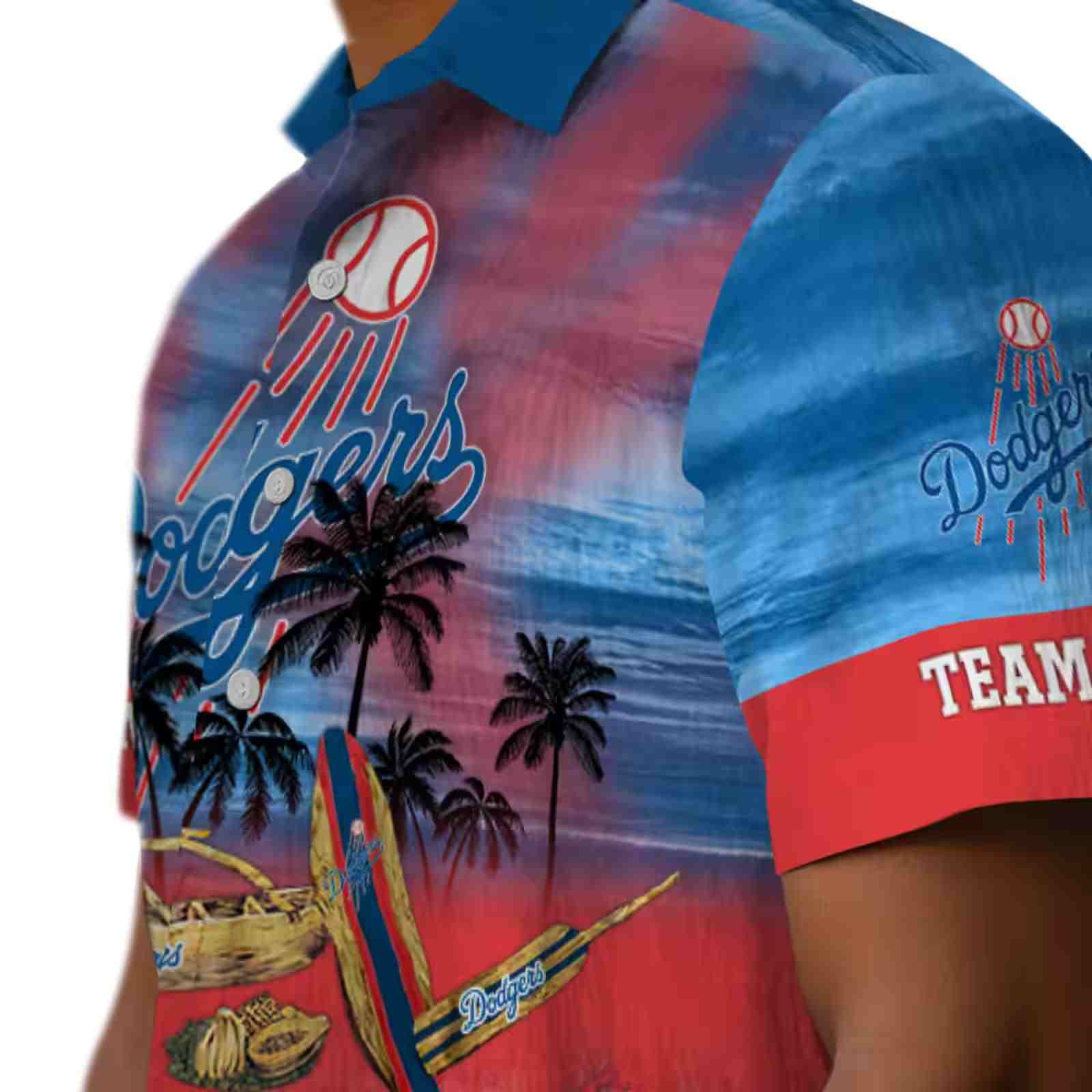 personalized los angeles dodgers tropical canoe blue hawaiian shirt trendy