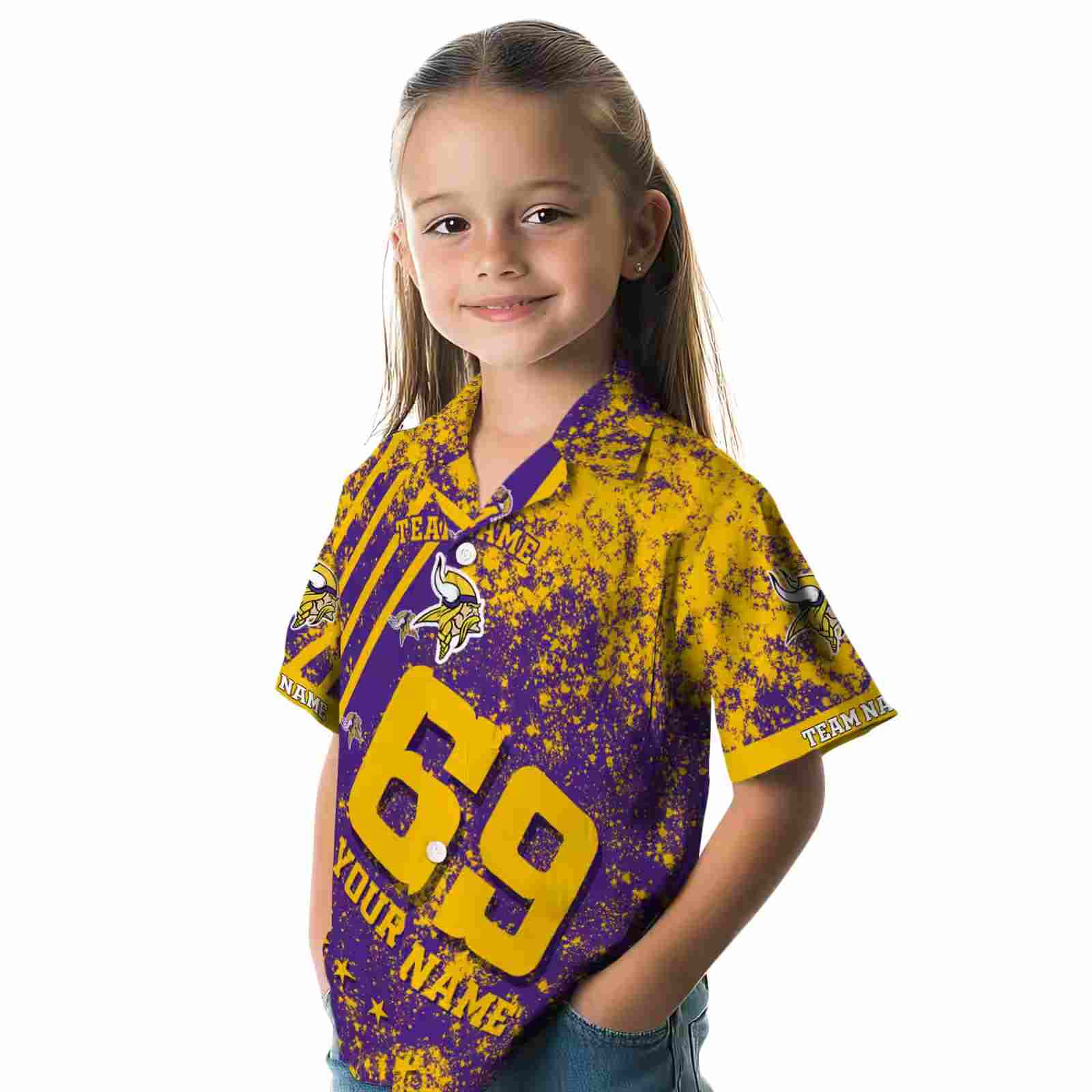 personalized minnesota vikings star stripes purple hawaiian shirt premium grade