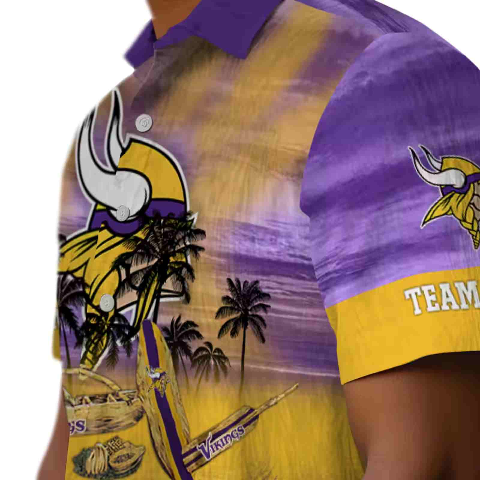 personalized minnesota vikings tropical canoe purple hawaiian shirt trendy