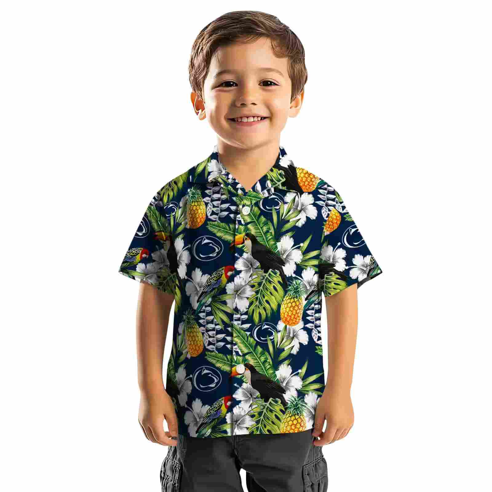 personalized penn state nittany lions tropical toucan blue green hawaiian shirt top rated