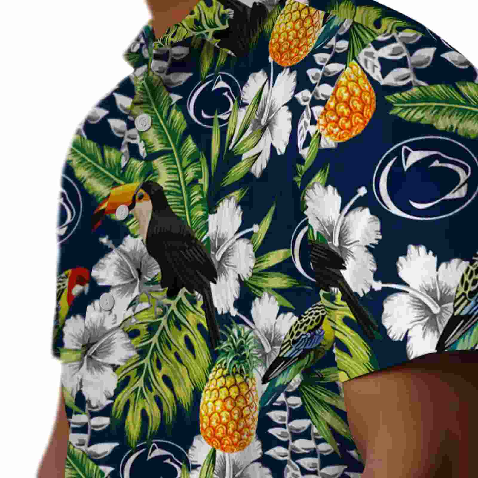 personalized penn state nittany lions tropical toucan blue green hawaiian shirt trendy