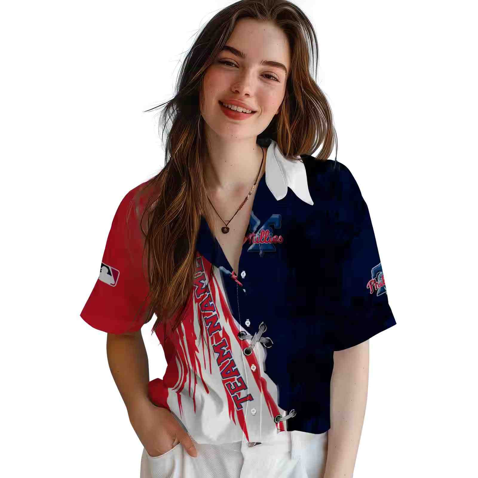 personalized philadelphia phillies edgy streaks blue white hawaiian shirt latest model