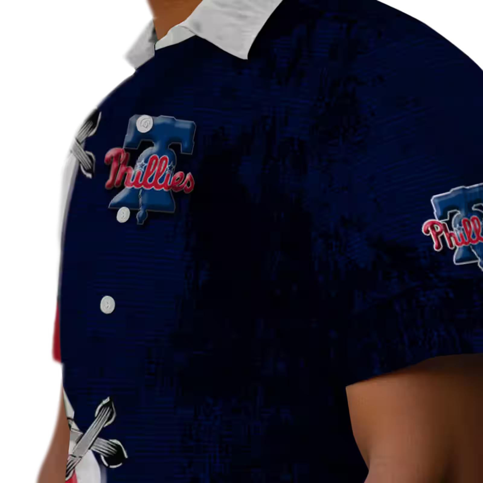 personalized philadelphia phillies edgy streaks blue white hawaiian shirt trendy