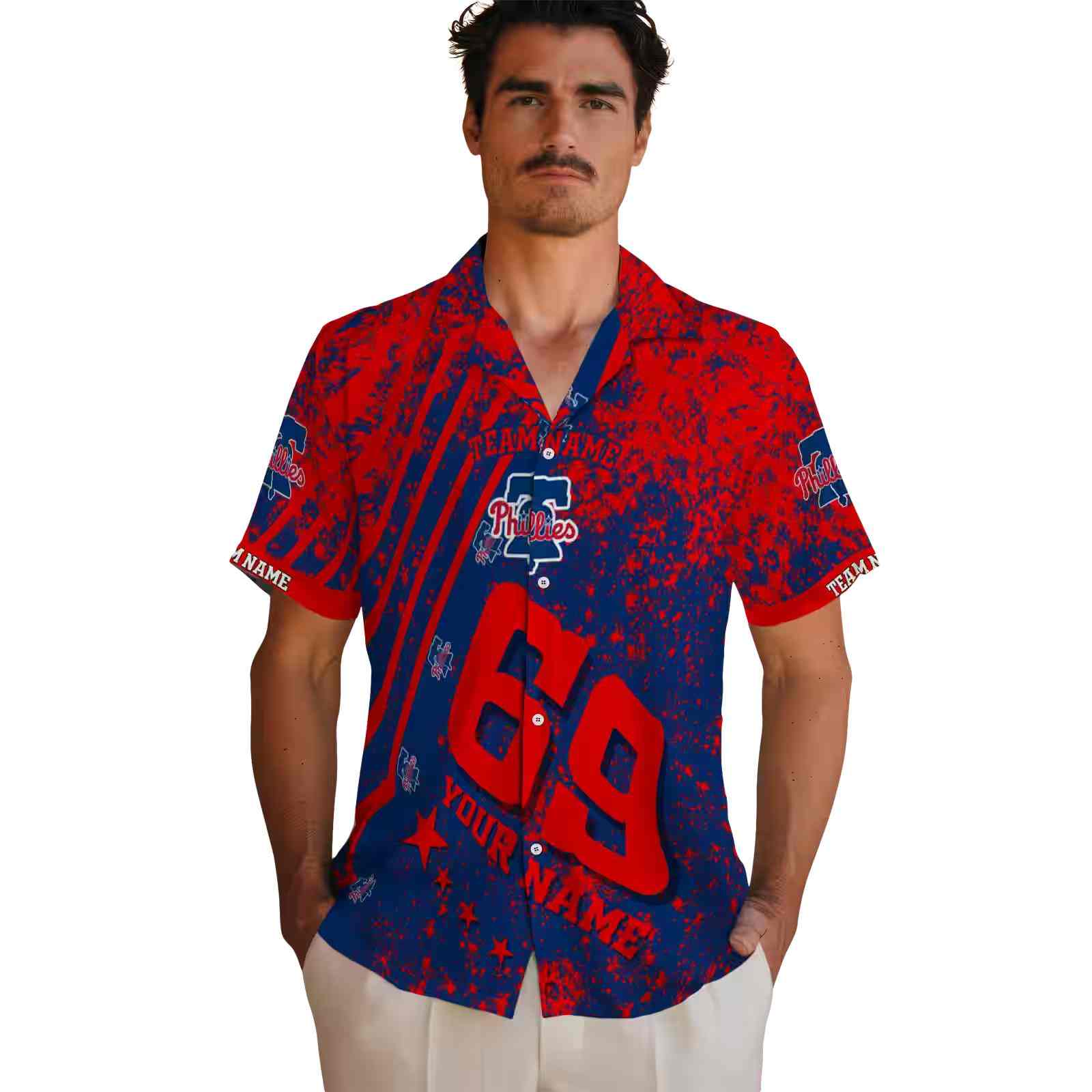 personalized philadelphia phillies star stripes blue hawaiian shirt fashion forward