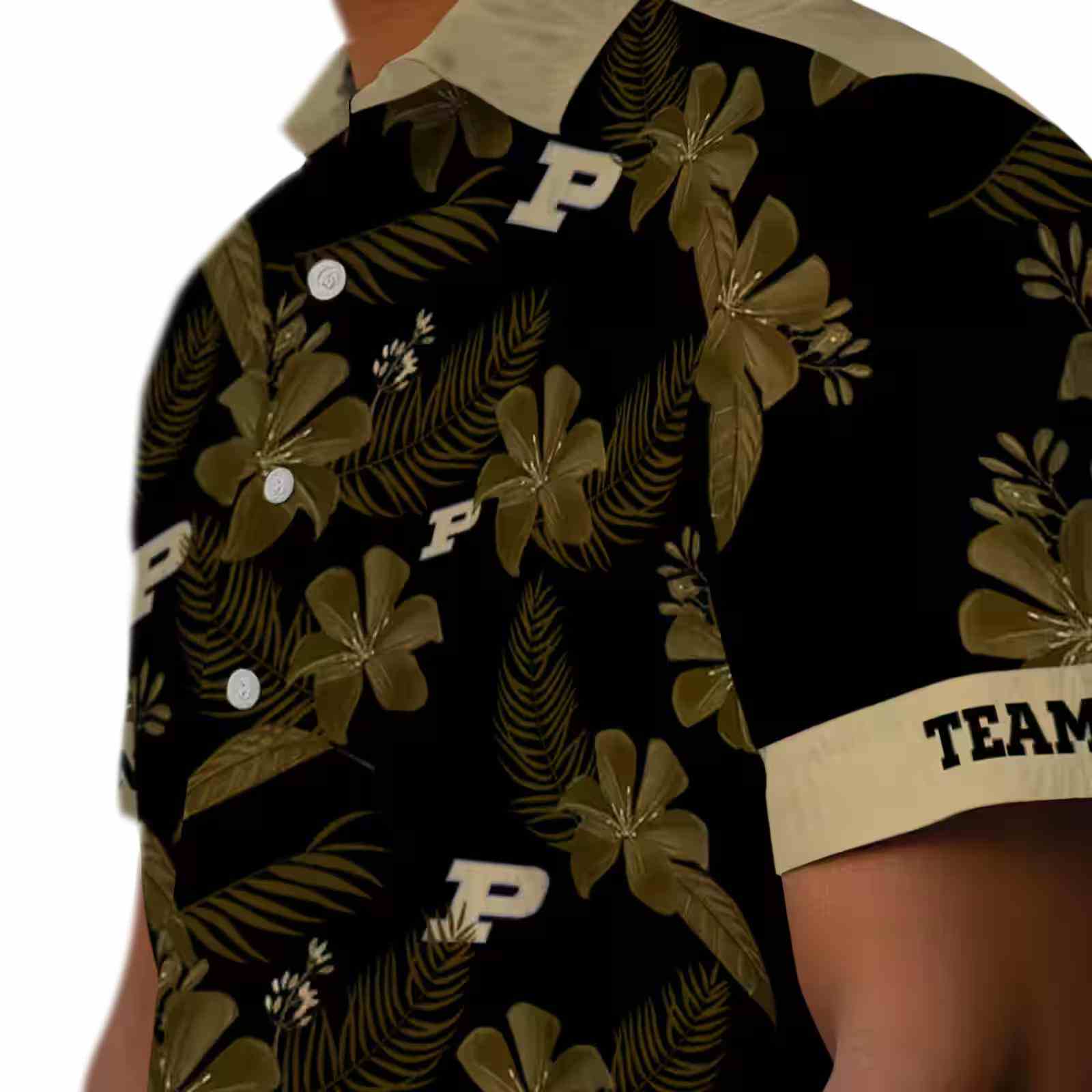 personalized purdue boilermakers botanical print black hawaiian shirt trendy