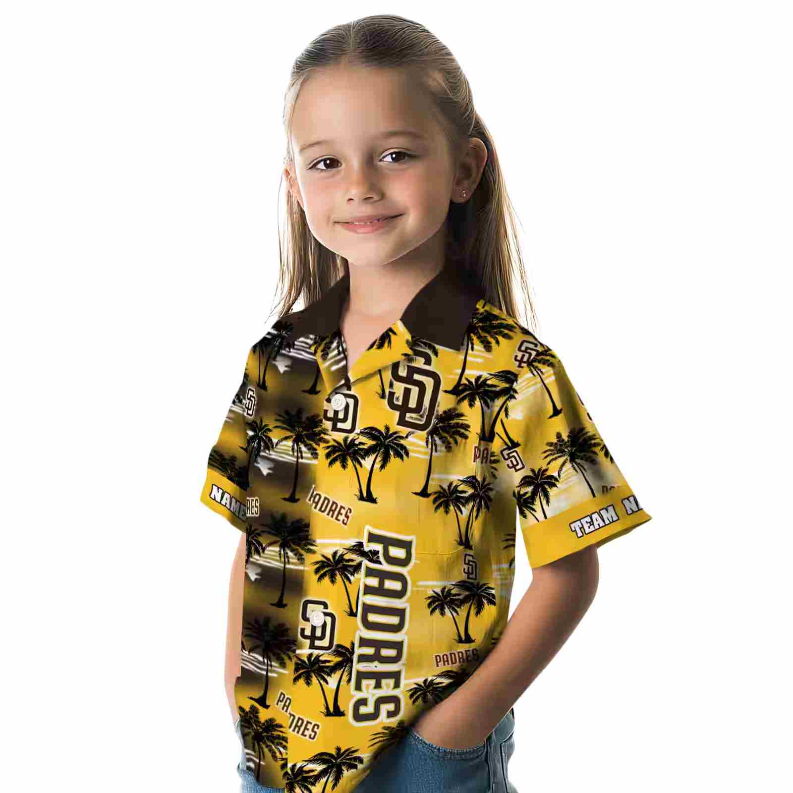 personalized san diego padres palm silhouettes brown hawaiian shirt premium grade