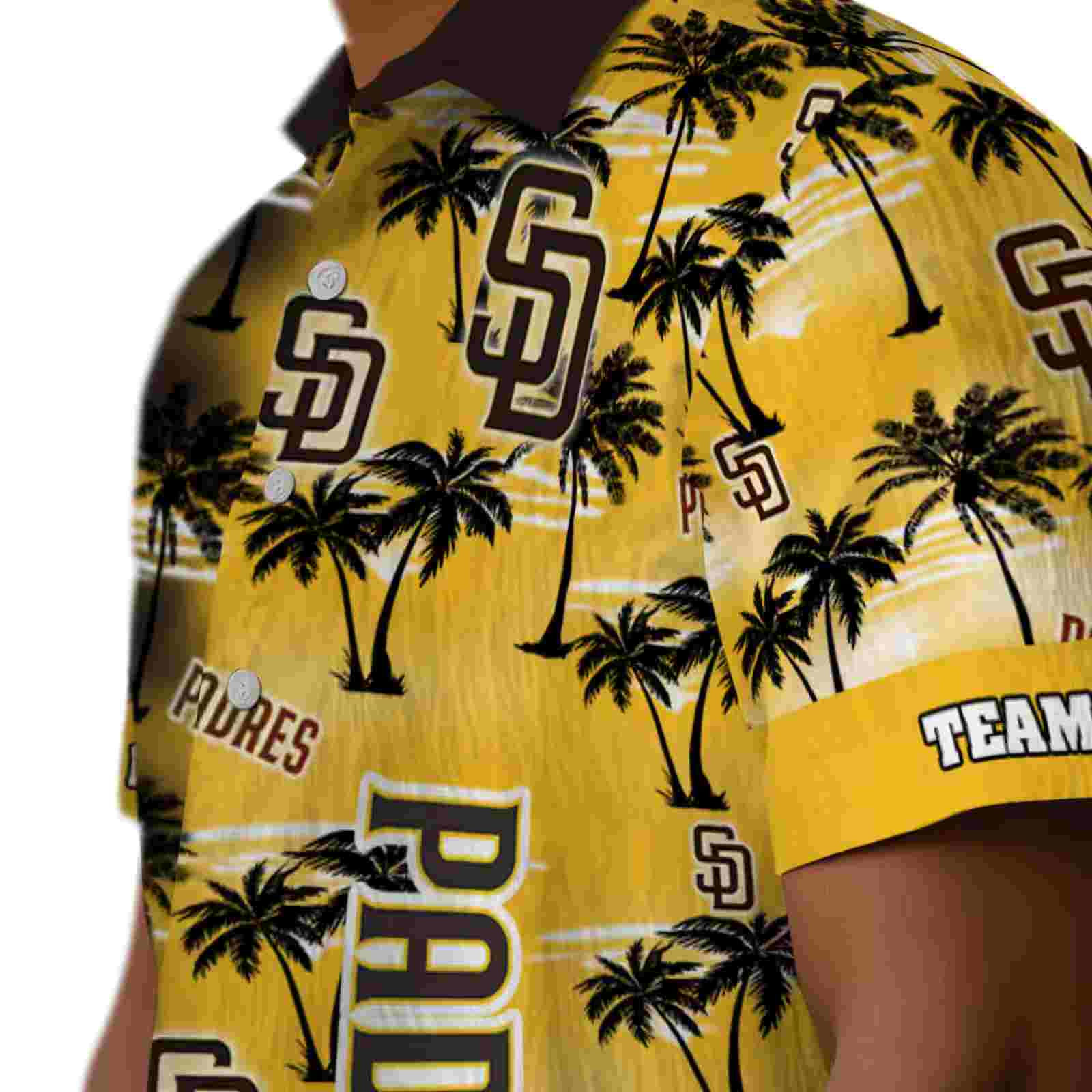 personalized san diego padres palm silhouettes brown hawaiian shirt trendy