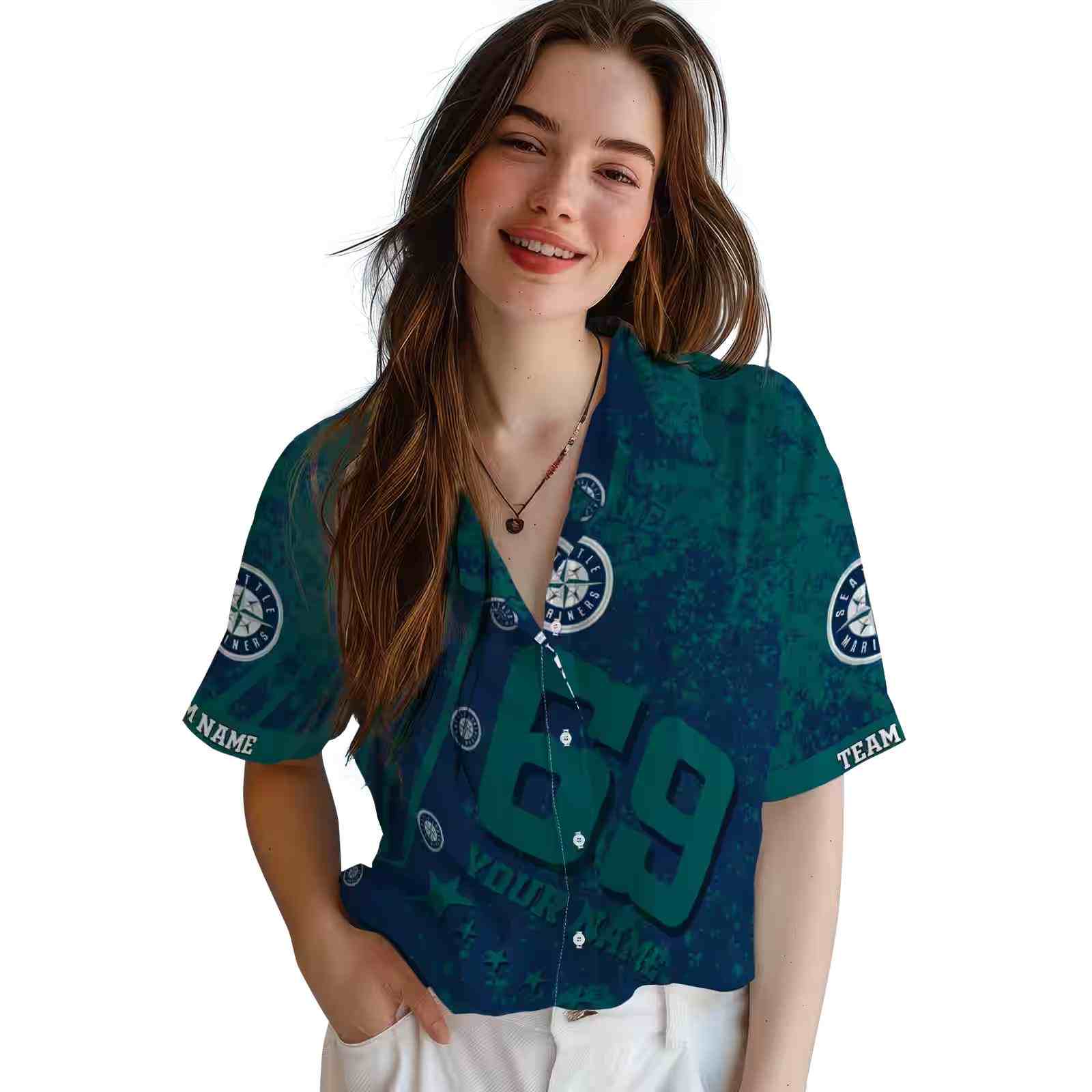 personalized seattle mariners star stripes navy blue hawaiian shirt latest model