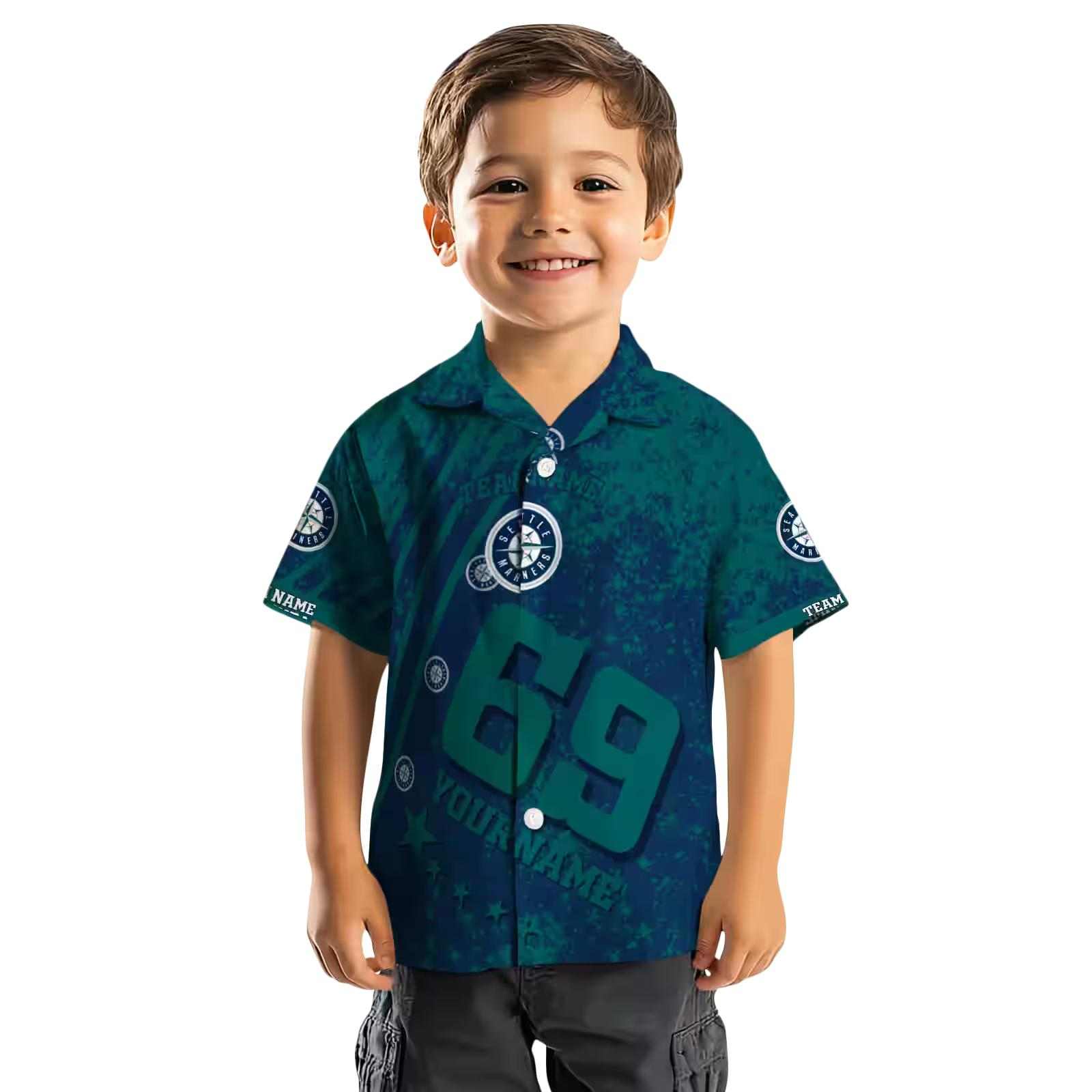 personalized seattle mariners star stripes navy blue hawaiian shirt top rated