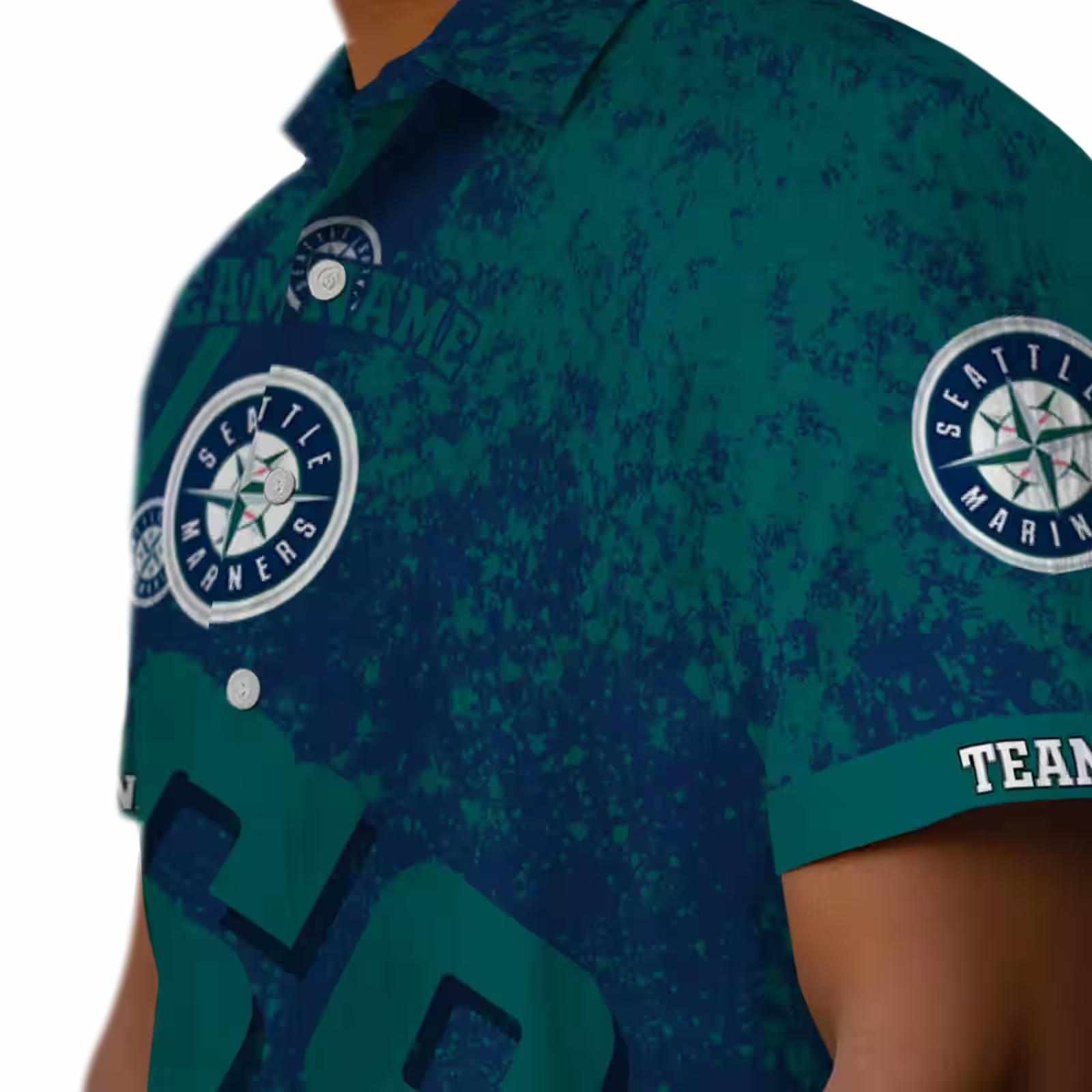 personalized seattle mariners star stripes navy blue hawaiian shirt trendy