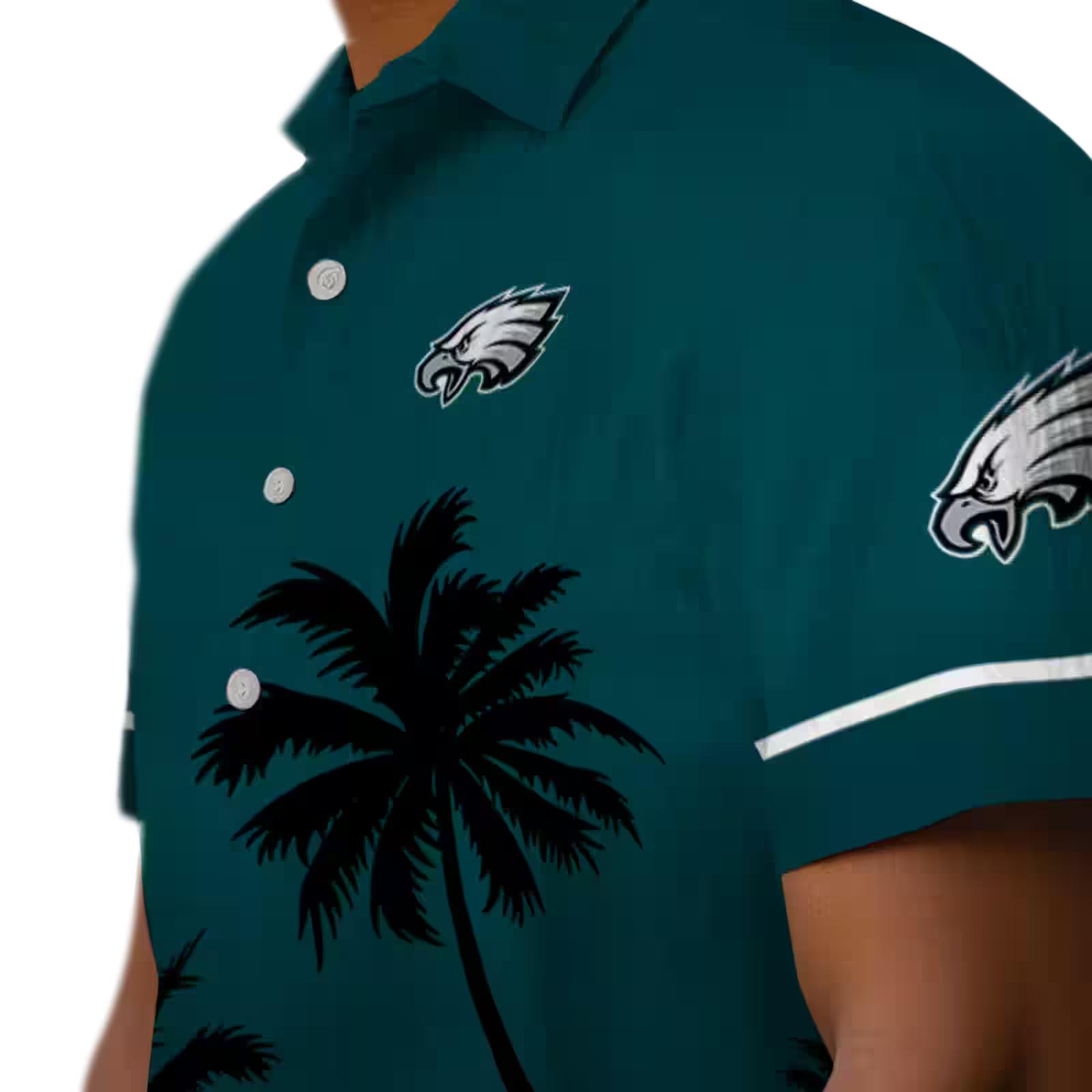 philadelphia eagles beach sunset green black hawaiian shirt trendy