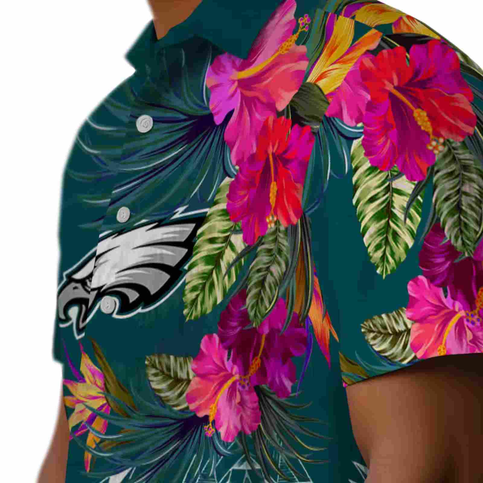 philadelphia eagles floral polynesian green hawaiian shirt trendy