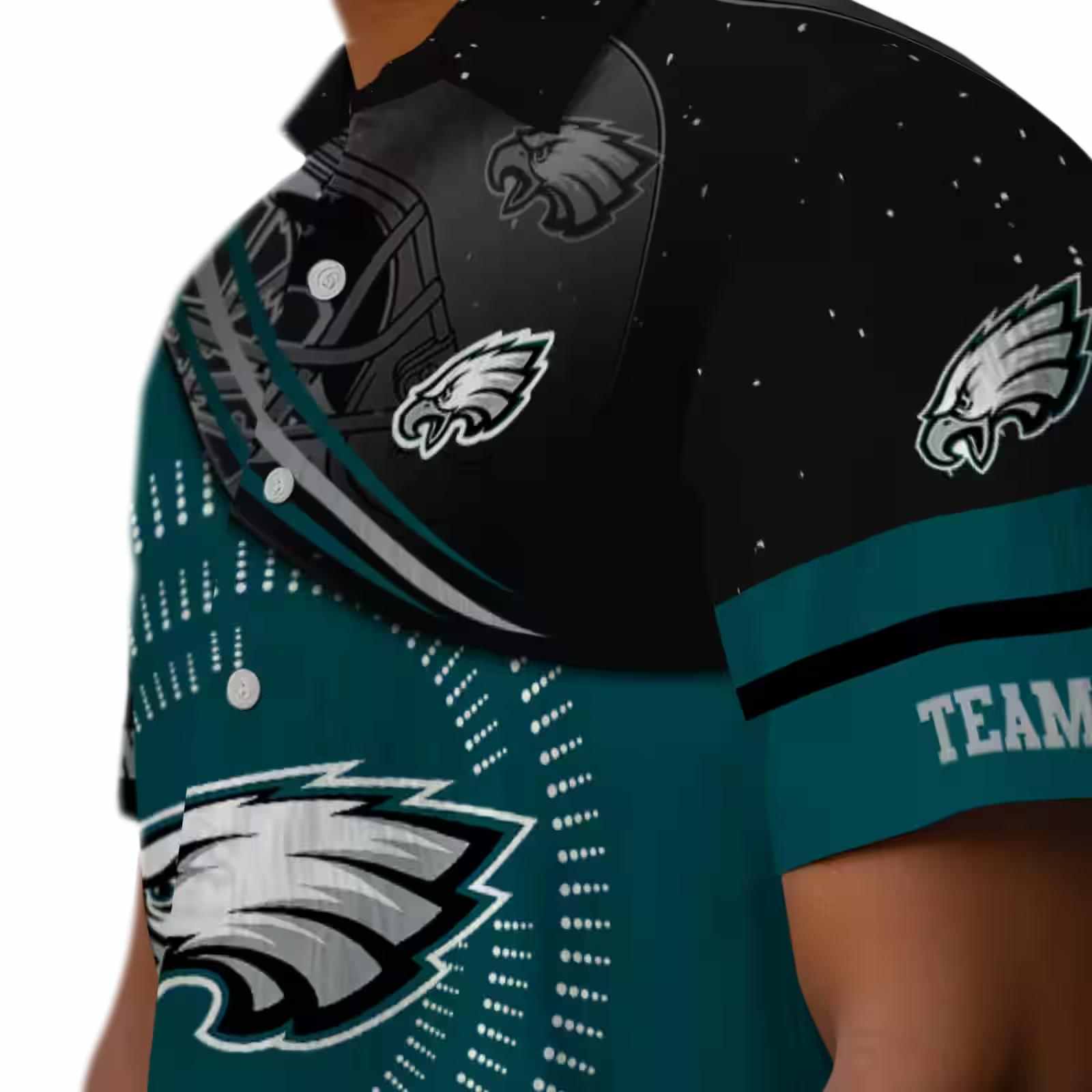 philadelphia eagles football wave green black hawaiian shirt trendy