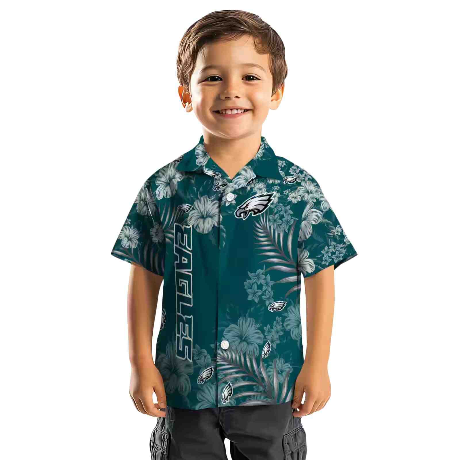 philadelphia eagles hibiscus print green hawaiian shirt top rated