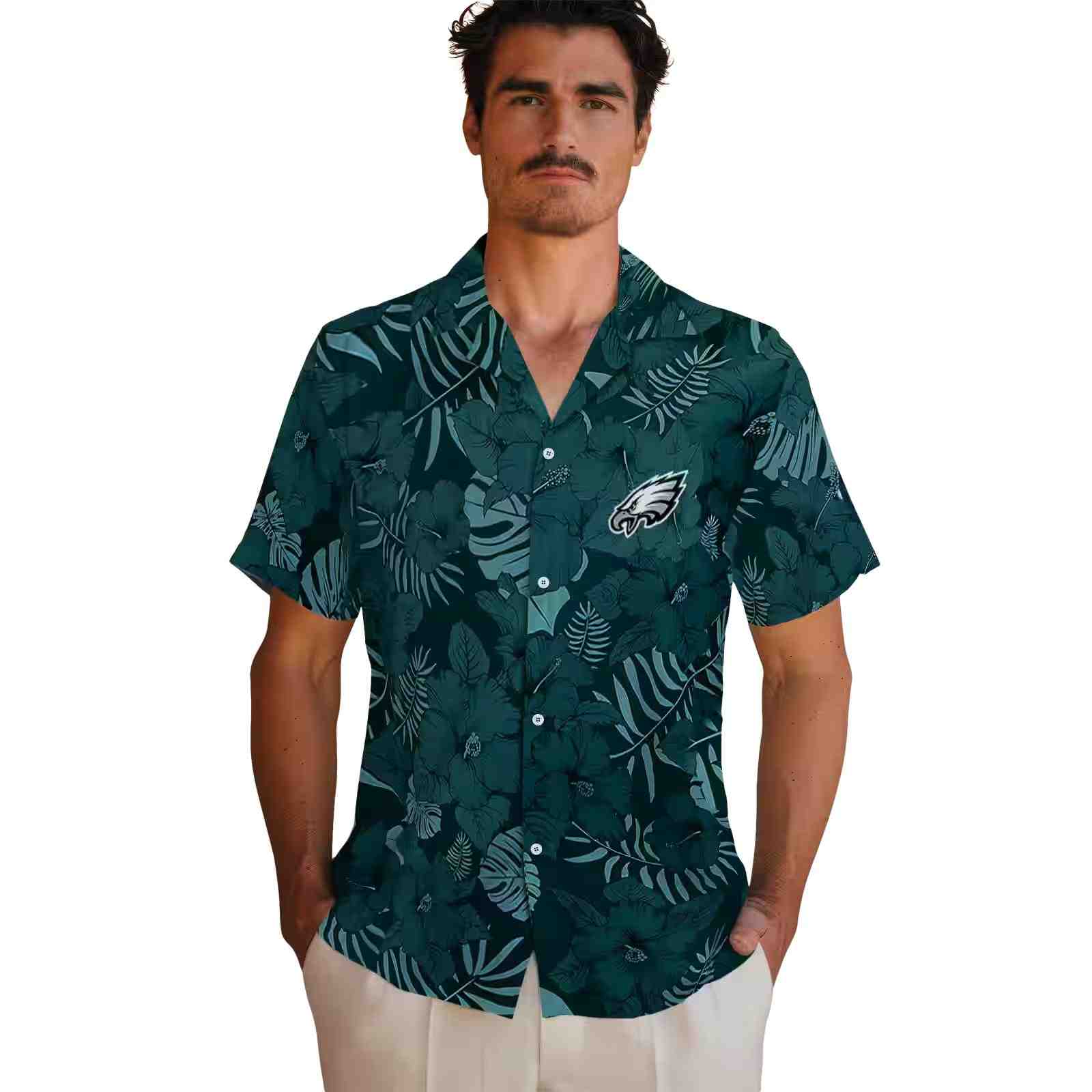 philadelphia eagles jungle vibes green hawaiian shirt fashion forward