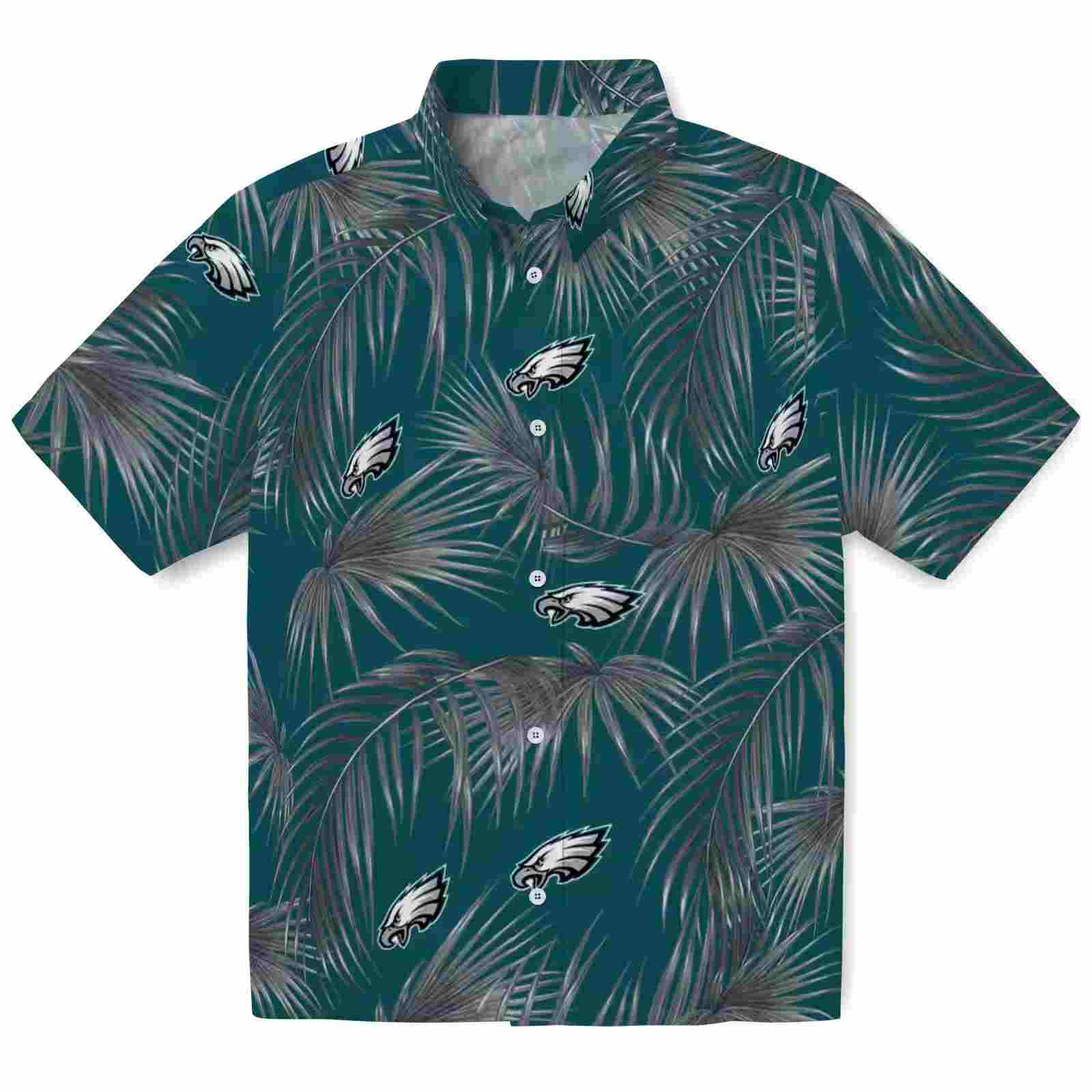 Philadelphia Eagles Leafy Palms Green Hawaiian Shirt