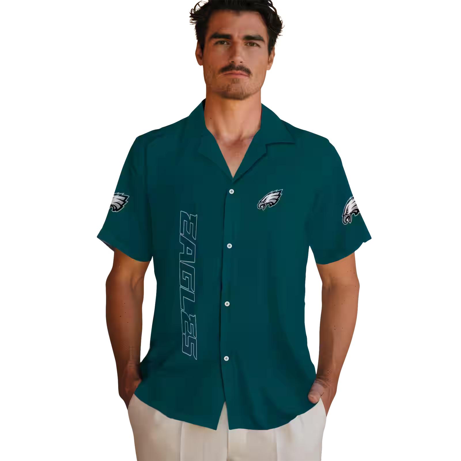 philadelphia eagles stuart minion green hawaiian shirt fashion forward