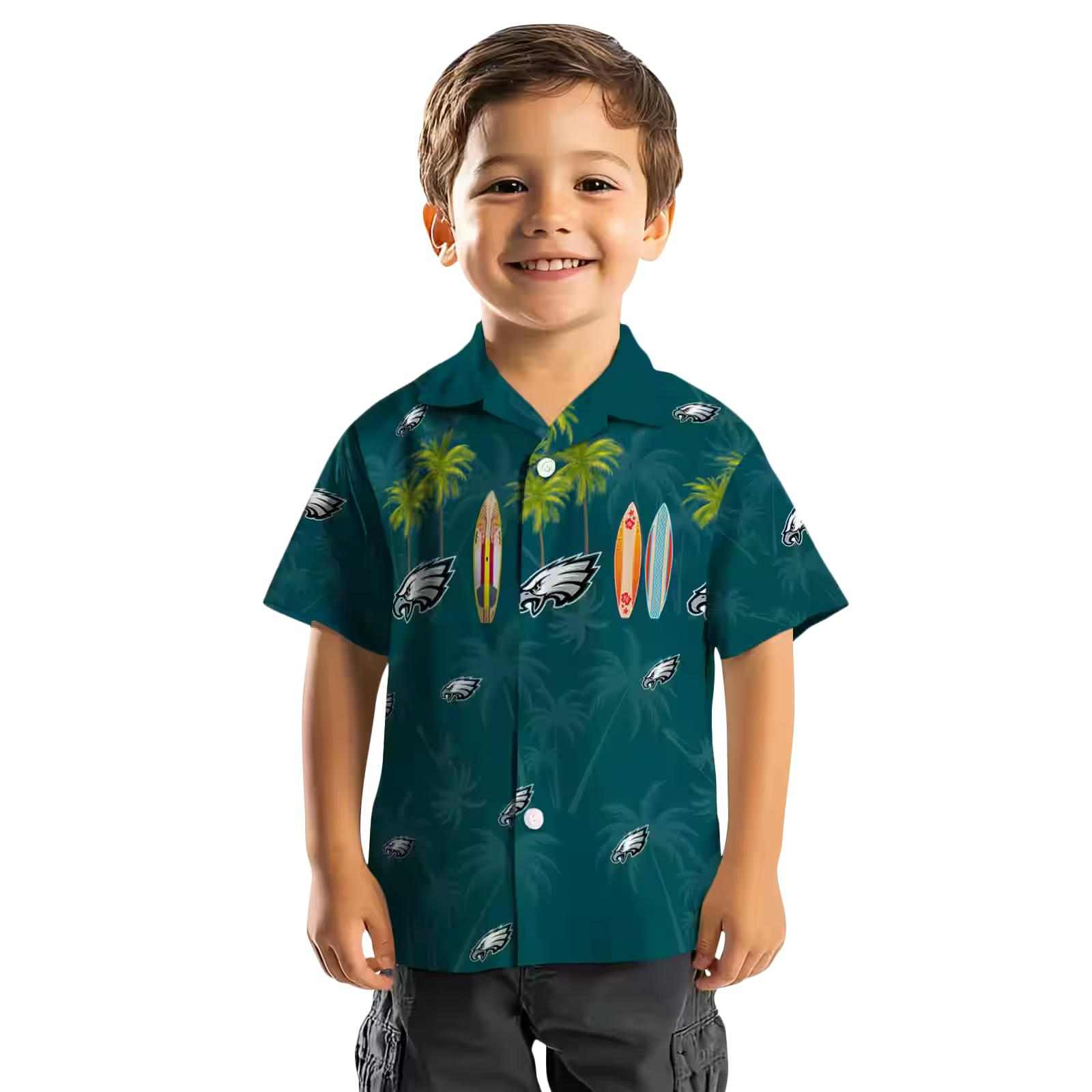 philadelphia eagles surfboard palm green hawaiian shirt top rated