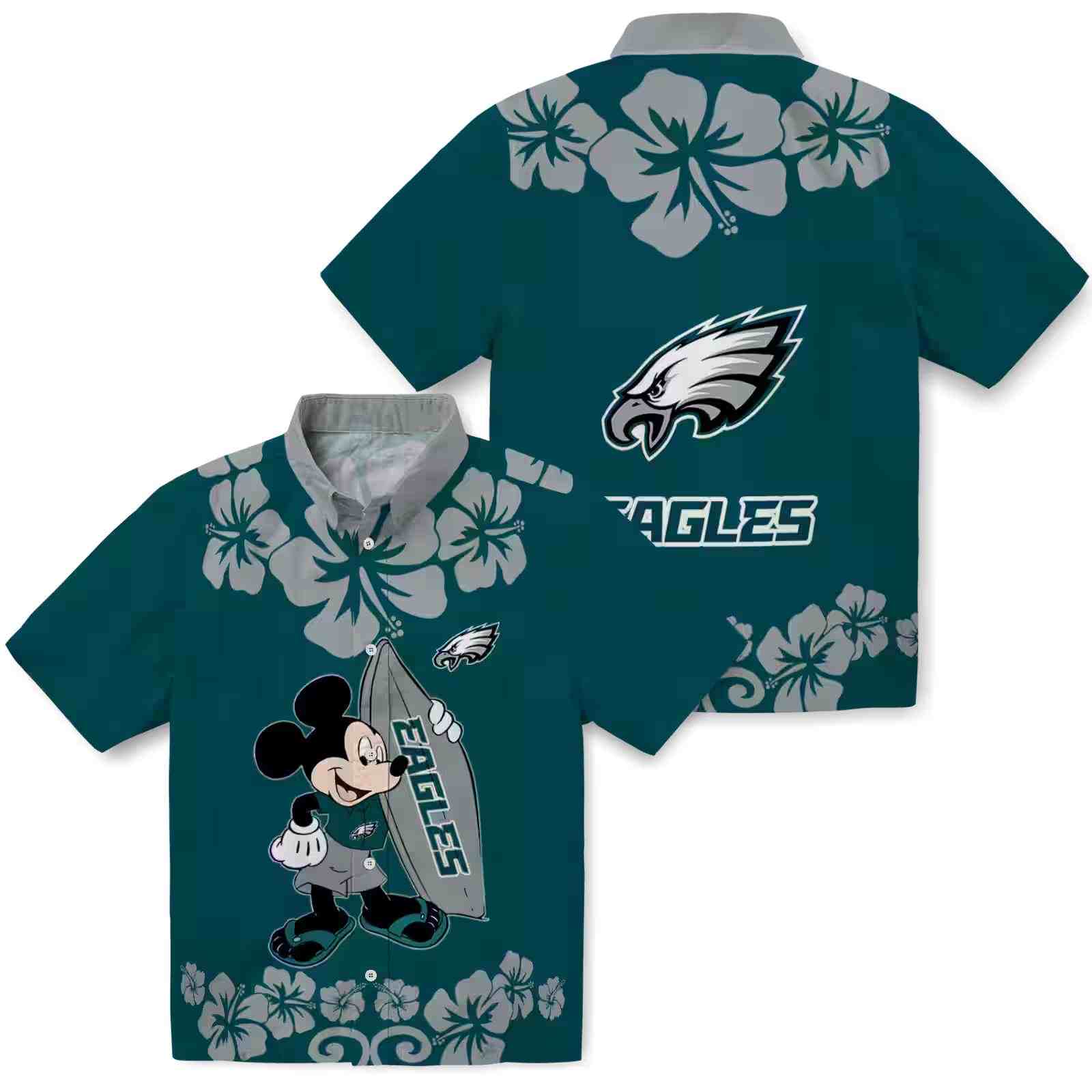 philadelphia eagles surfing mickey green hawaiian shirt high quality