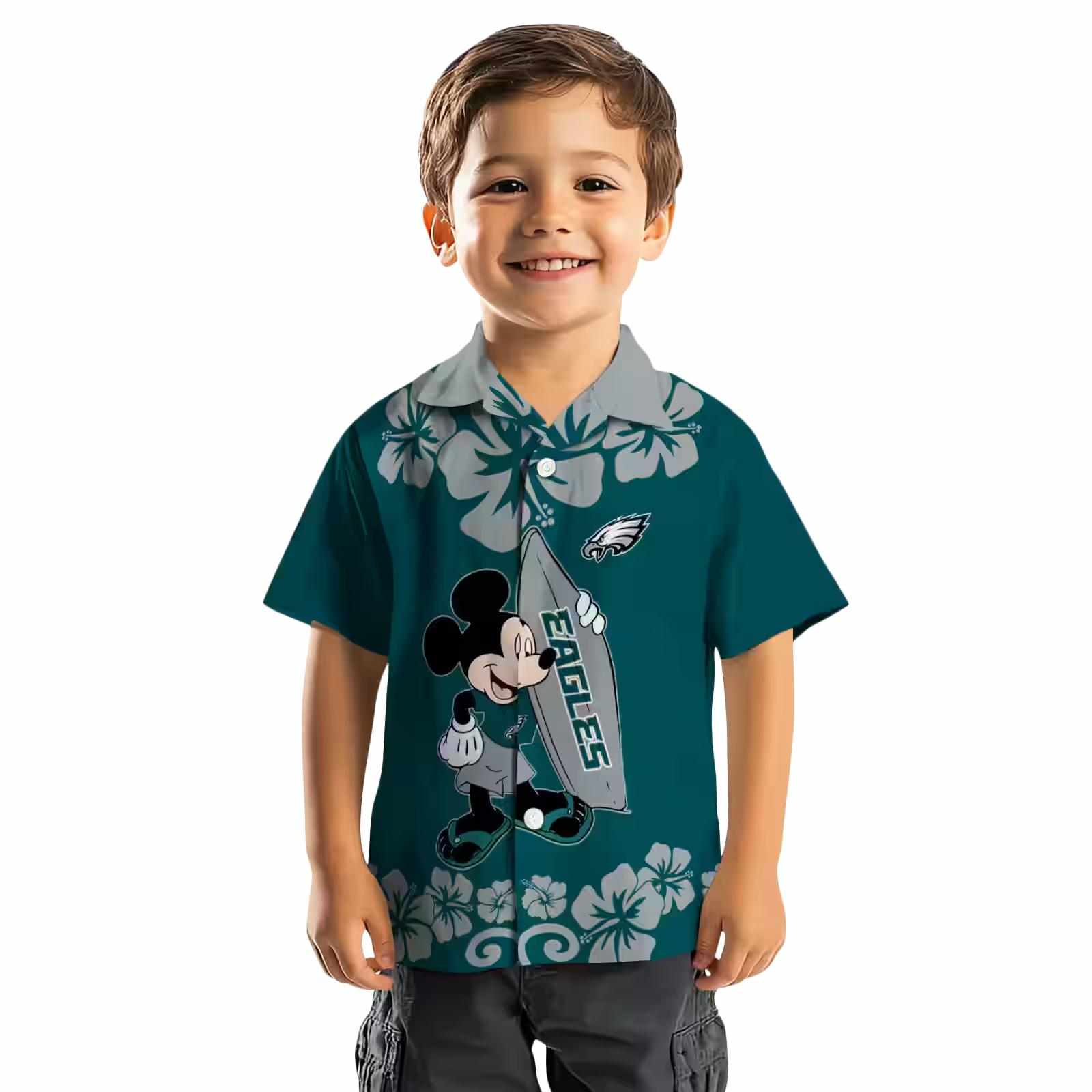 philadelphia eagles surfing mickey green hawaiian shirt top rated