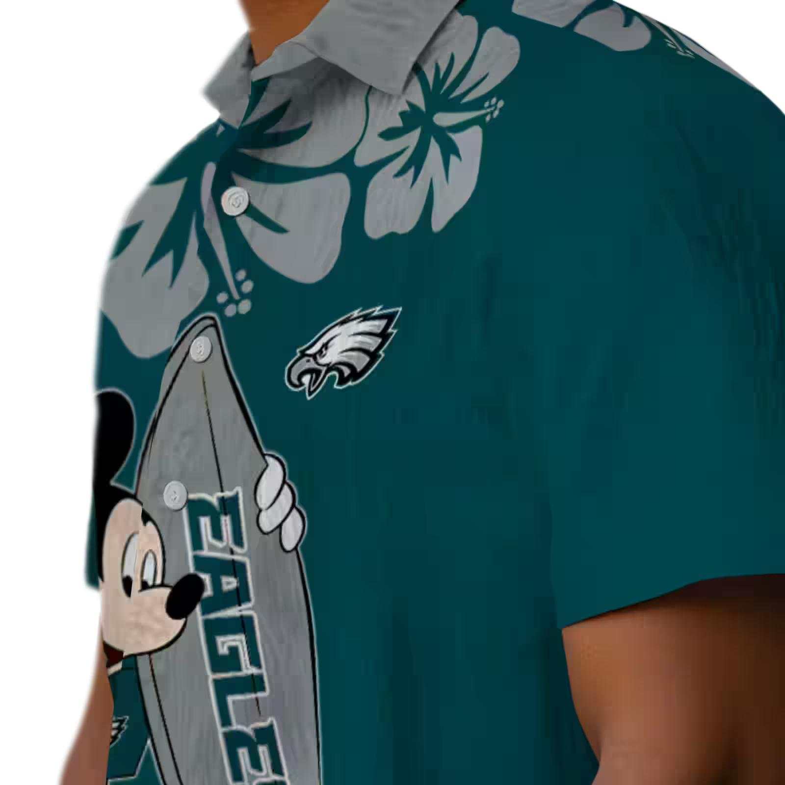 philadelphia eagles surfing mickey green hawaiian shirt trendy