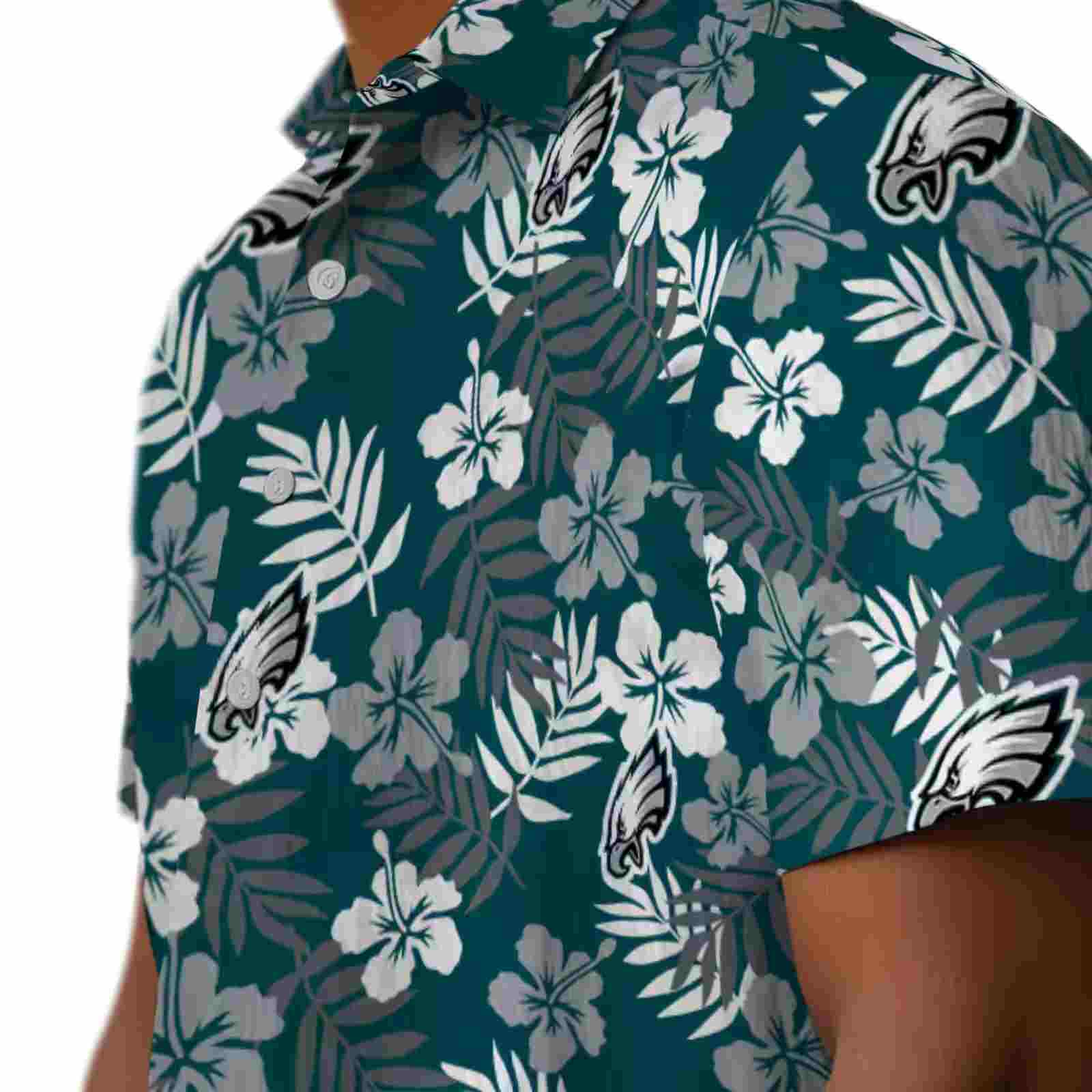 philadelphia eagles tropical floral green hawaiian shirt trendy