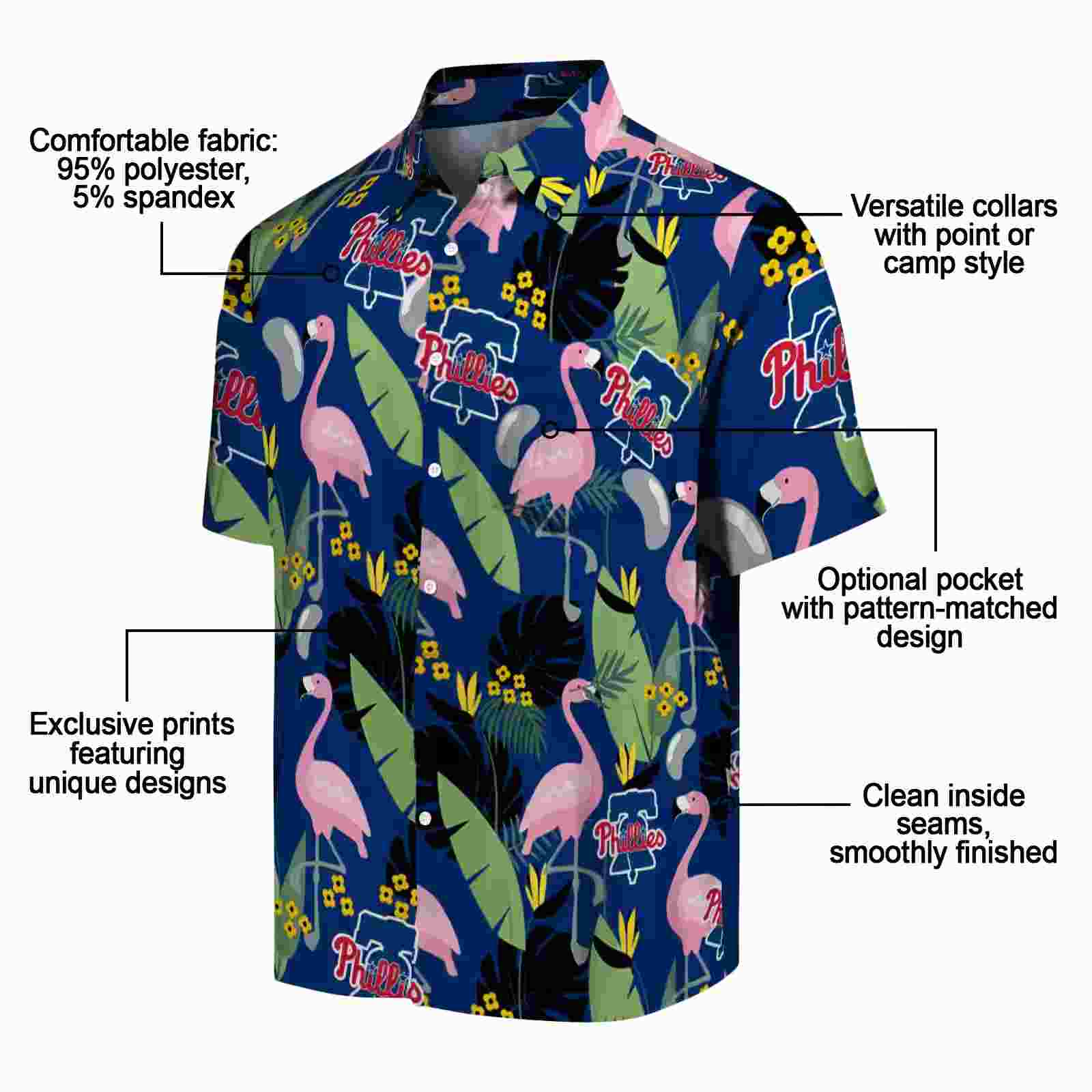 philadelphia phillies flamingo leaves blue hawaiian shirt new arrival